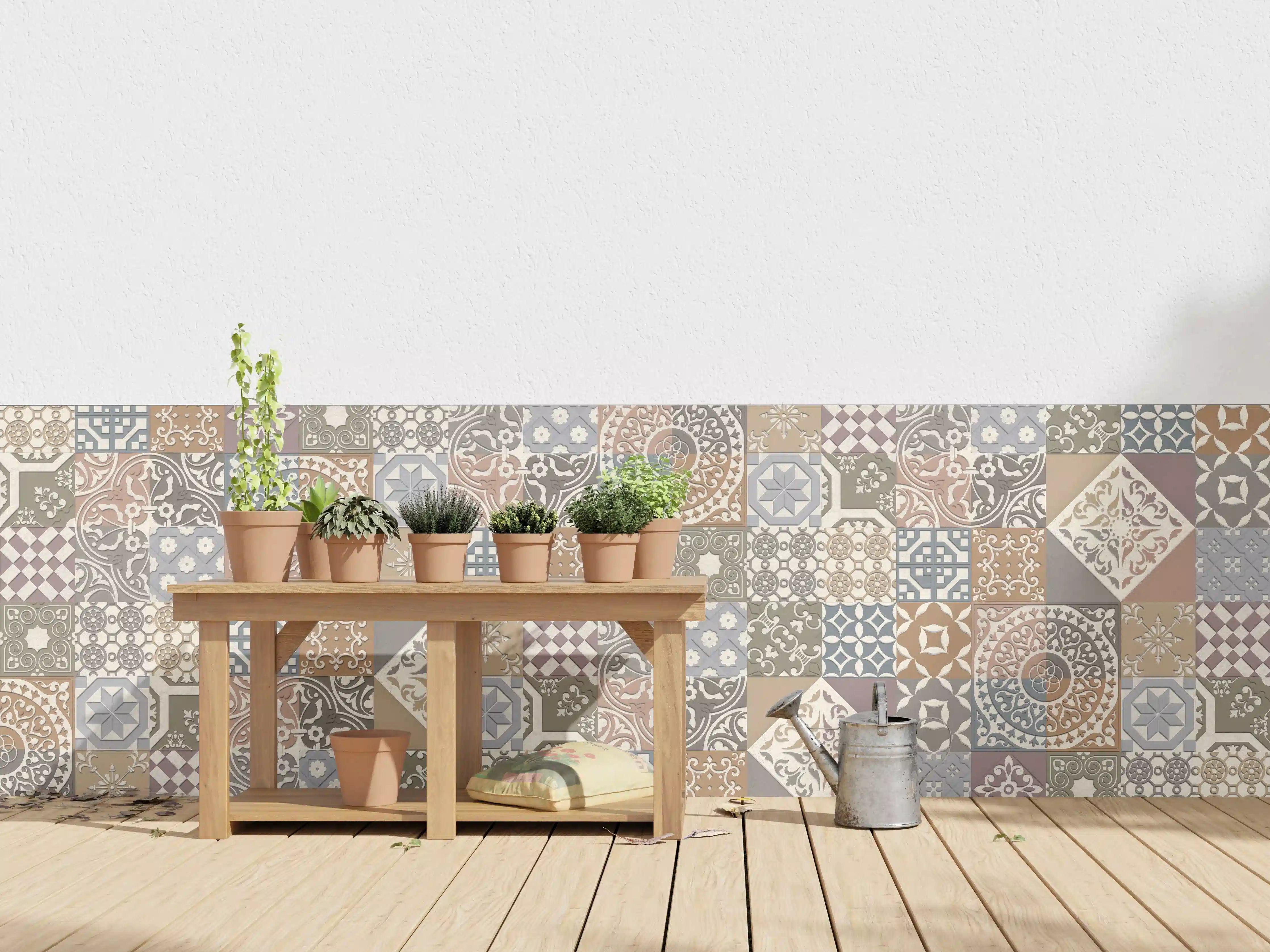 Wandverkleidung außen - Buntes portugiesisches Mosaik