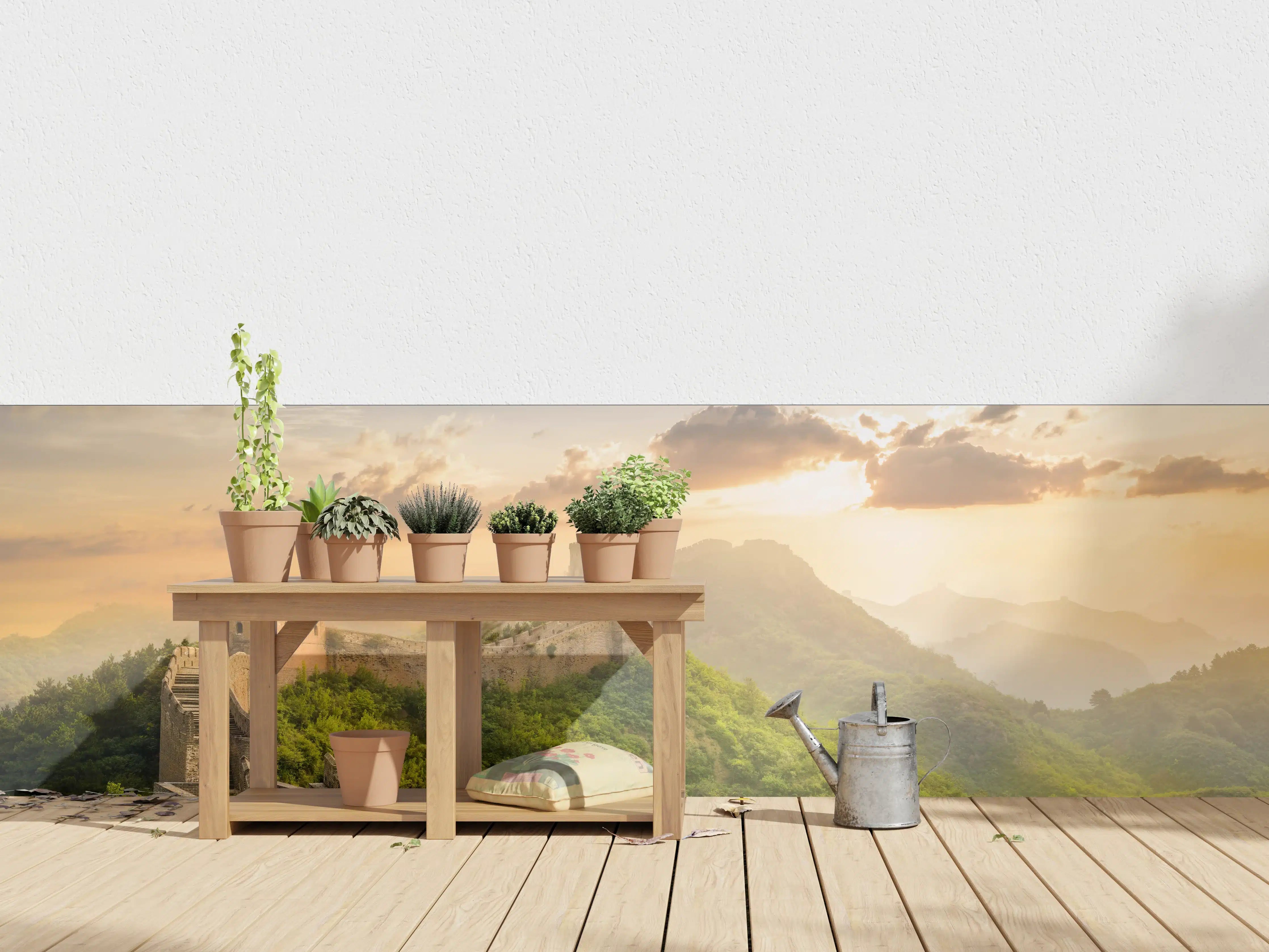 Wandverkleidung außen - Chinesische Mauer bei Sonnenaufgang