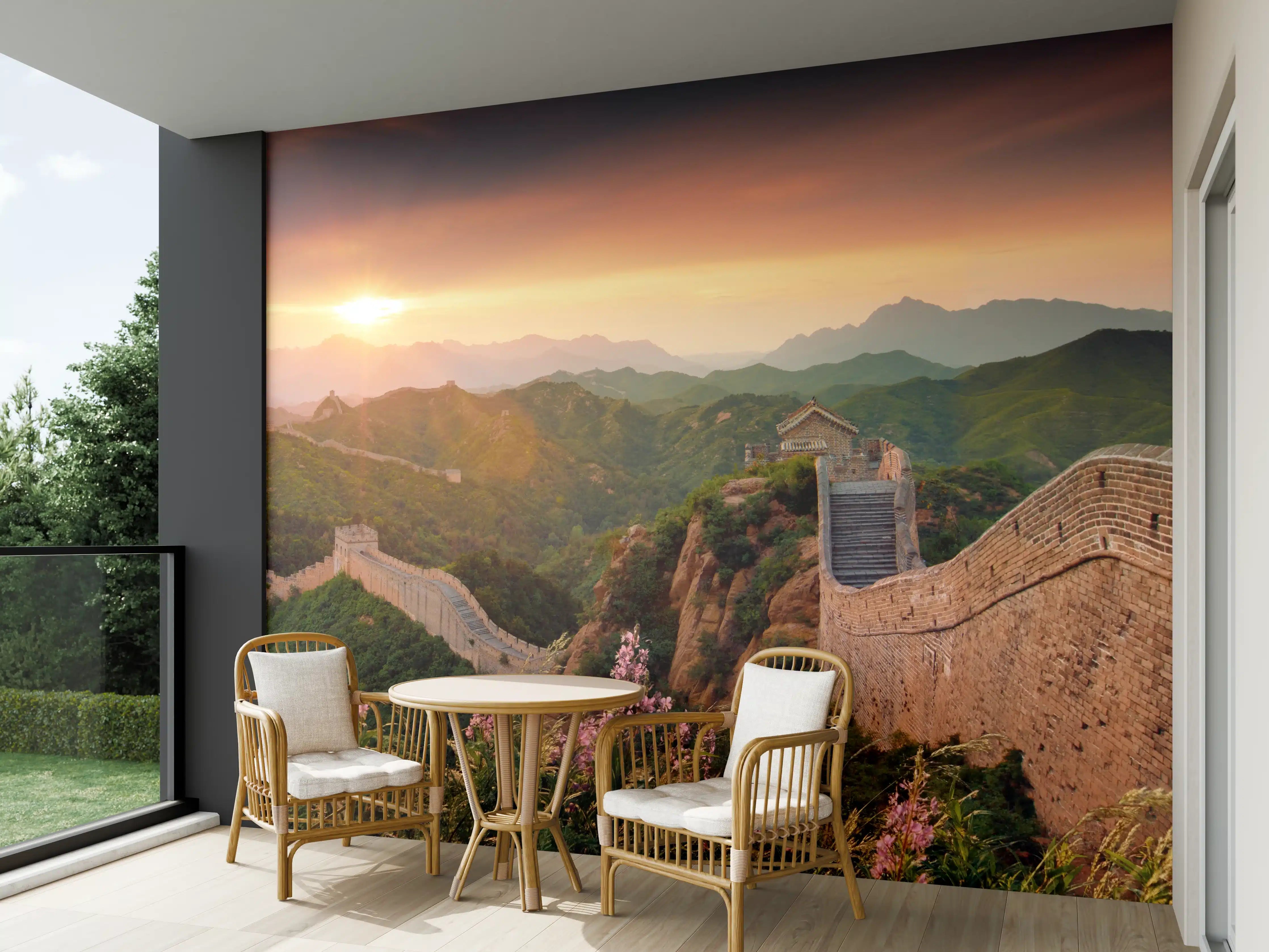 Wandverkleidung außen - Chinesische Mauer bei Sonnenuntergang