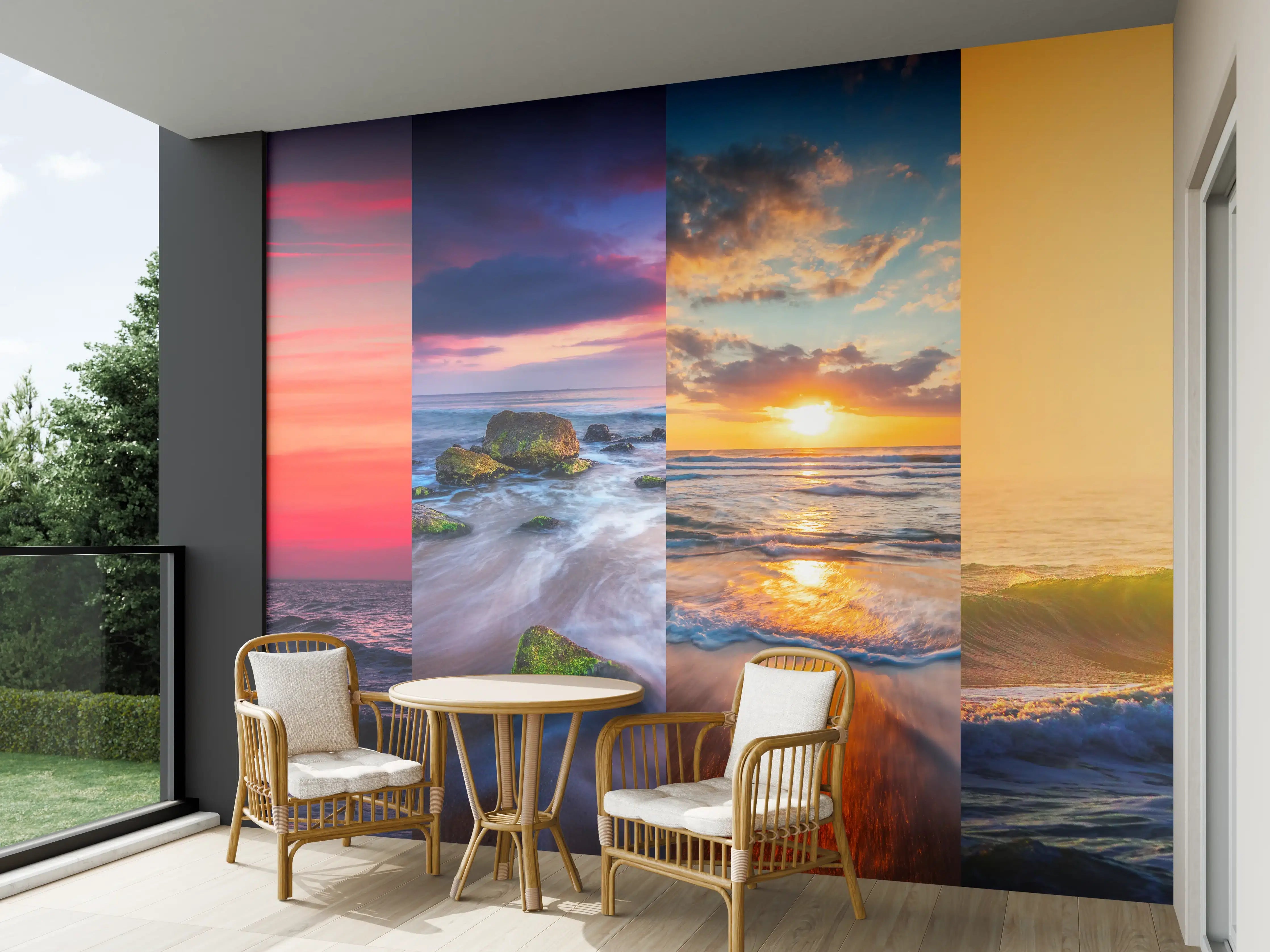 Wandverkleidung außen - Collage von Sommer Meer und Strand Bilder