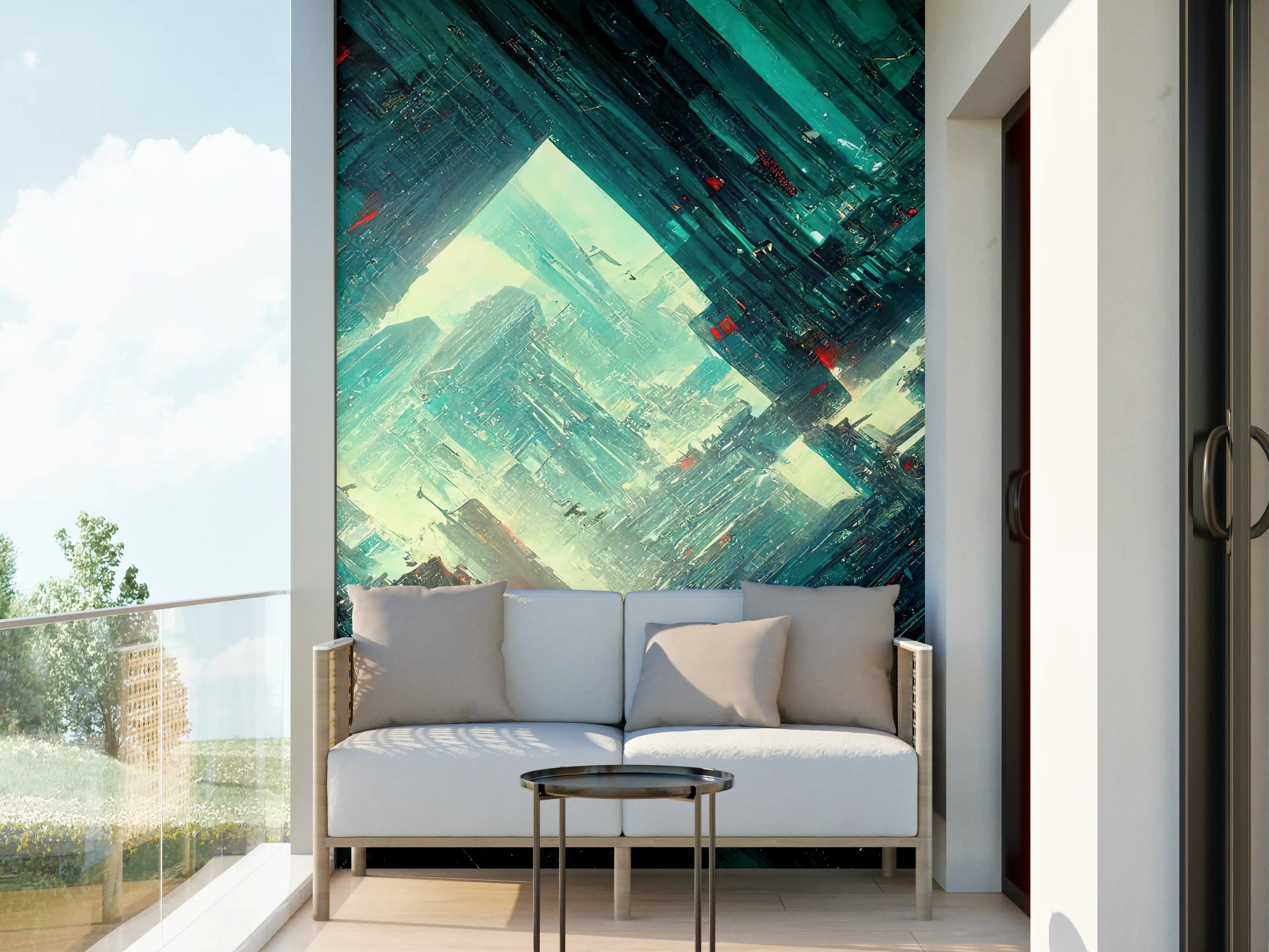 Wandverkleidung außen - Cyberpunk-Stadt Futuristisch