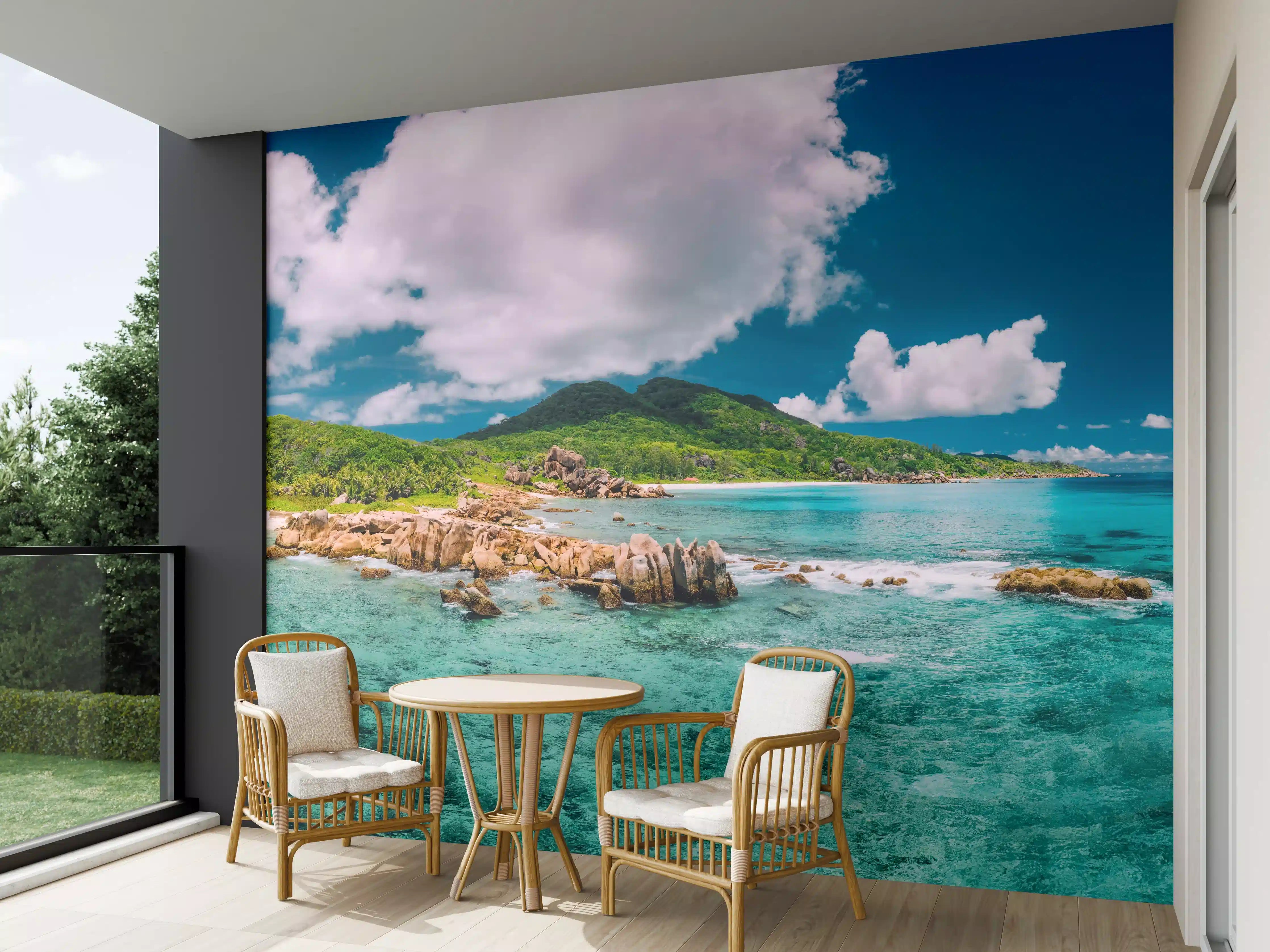Wandverkleidung außen - Der Strand Grand Anse - La Digue