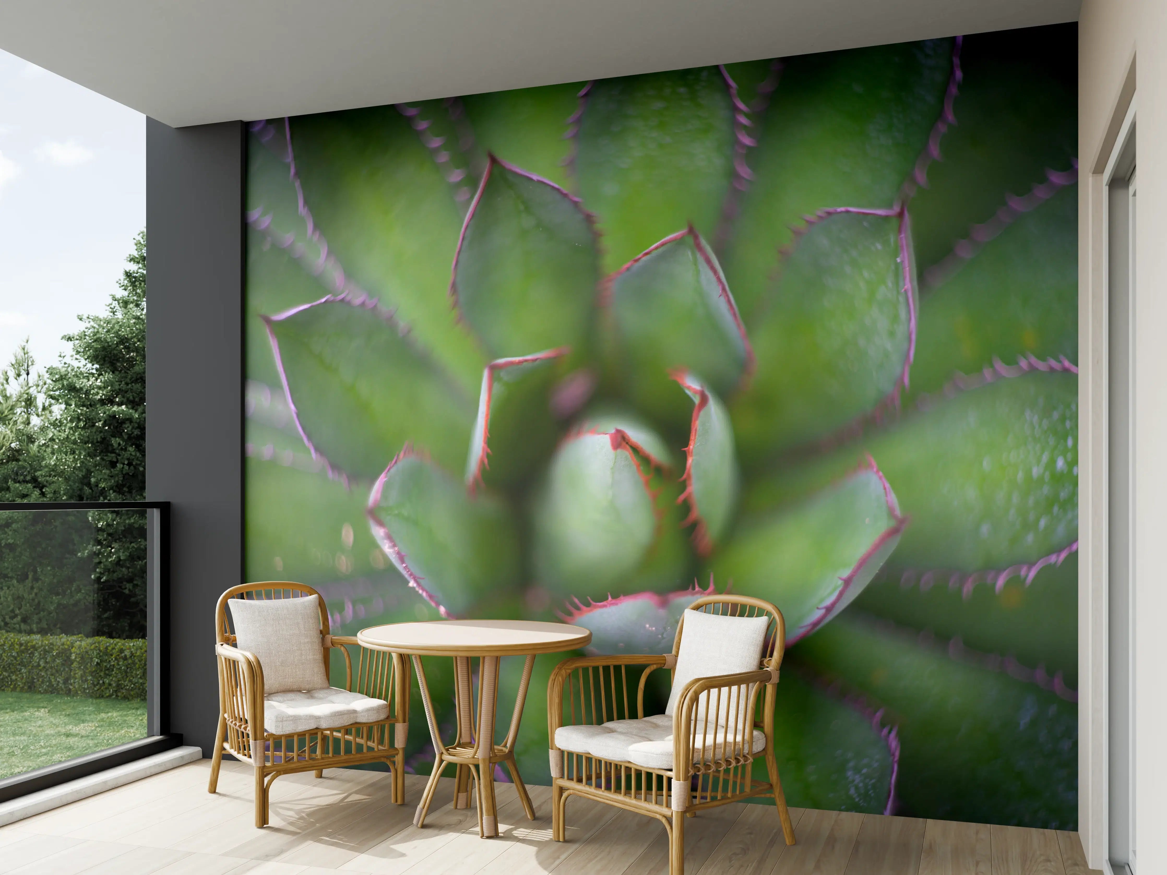 Wandverkleidung außen - Detailreiche Grüne Agave Pflanze