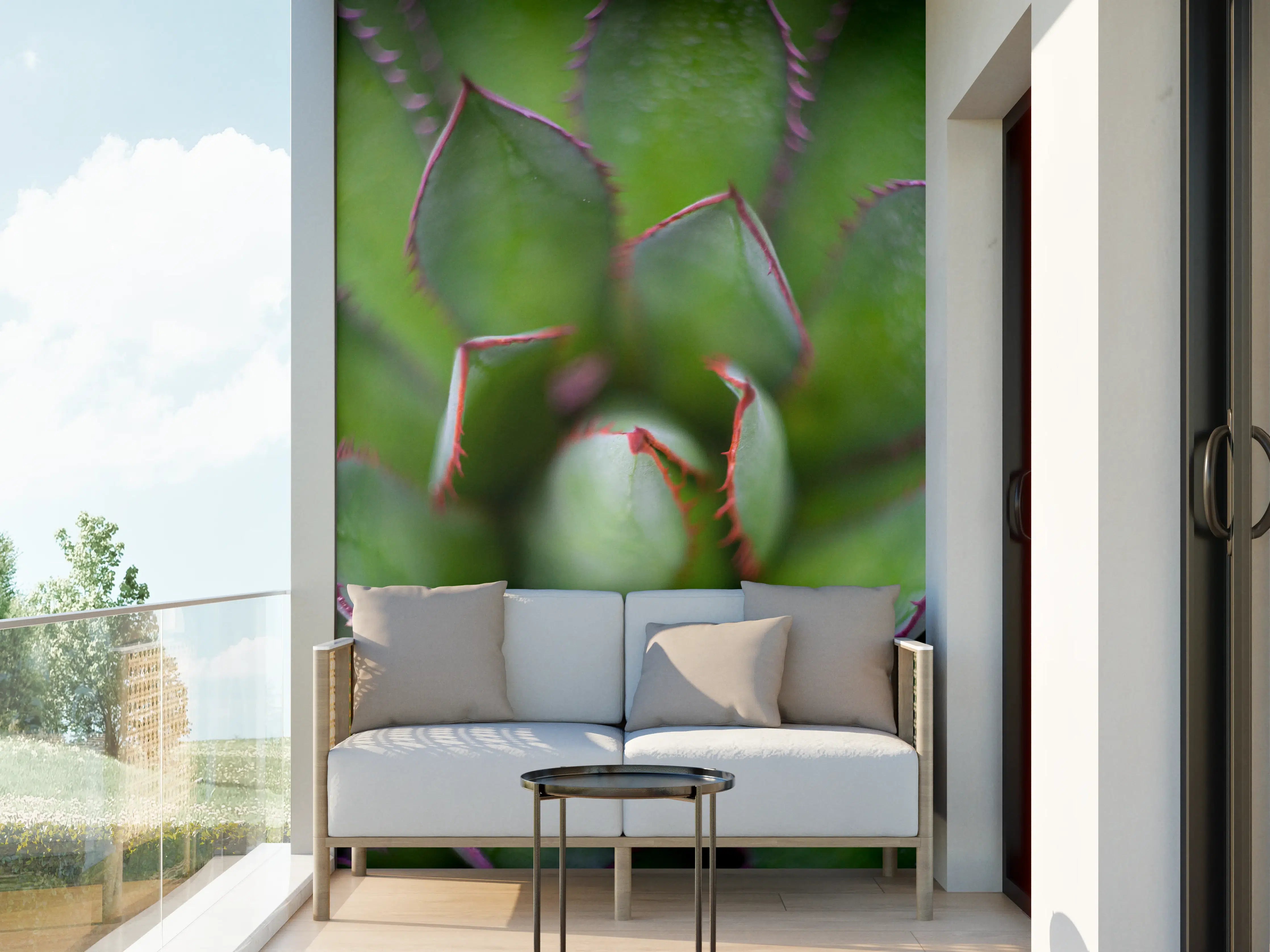 Wandverkleidung außen - Detailreiche Grüne Agave Pflanze
