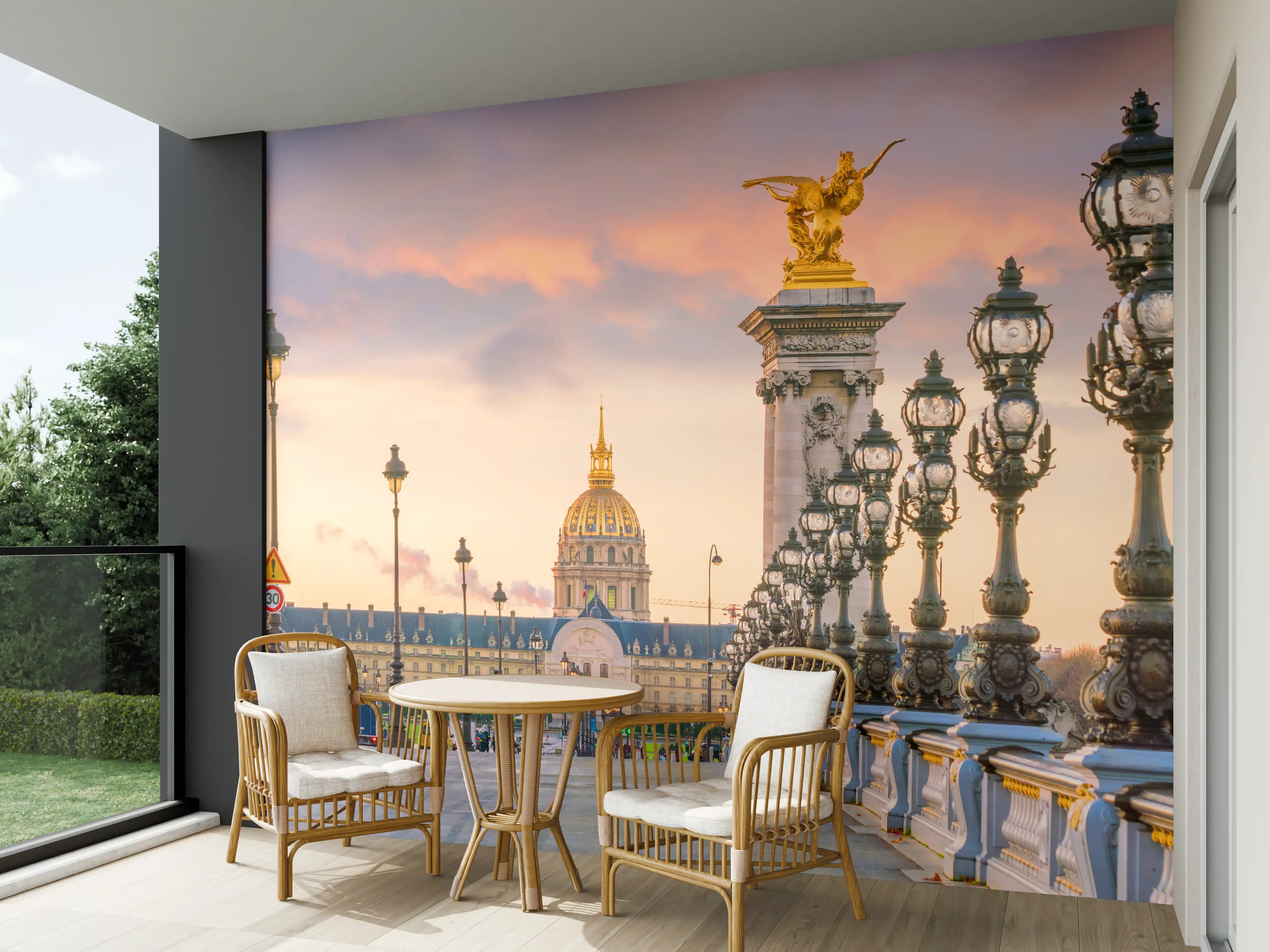 Wandverkleidung außen - Die Pont Alexandre III Brücke über die Seine in Paris