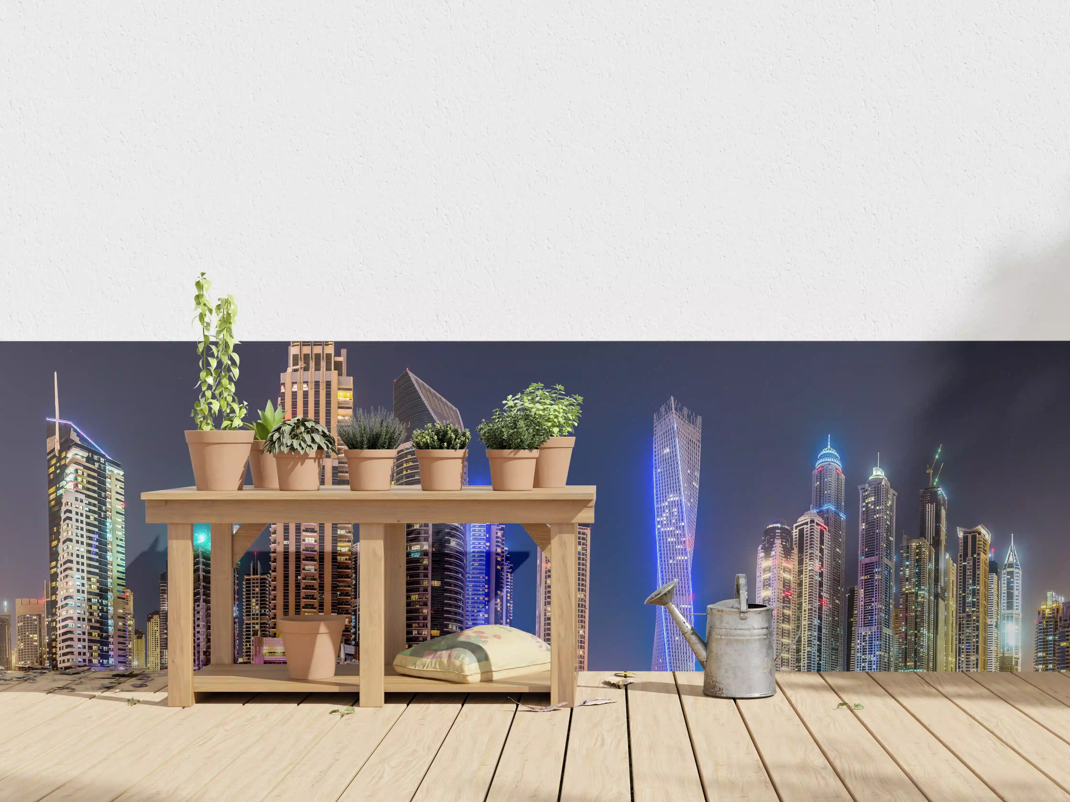 Wandverkleidung außen - Dubai Marina Skyline bei Nacht