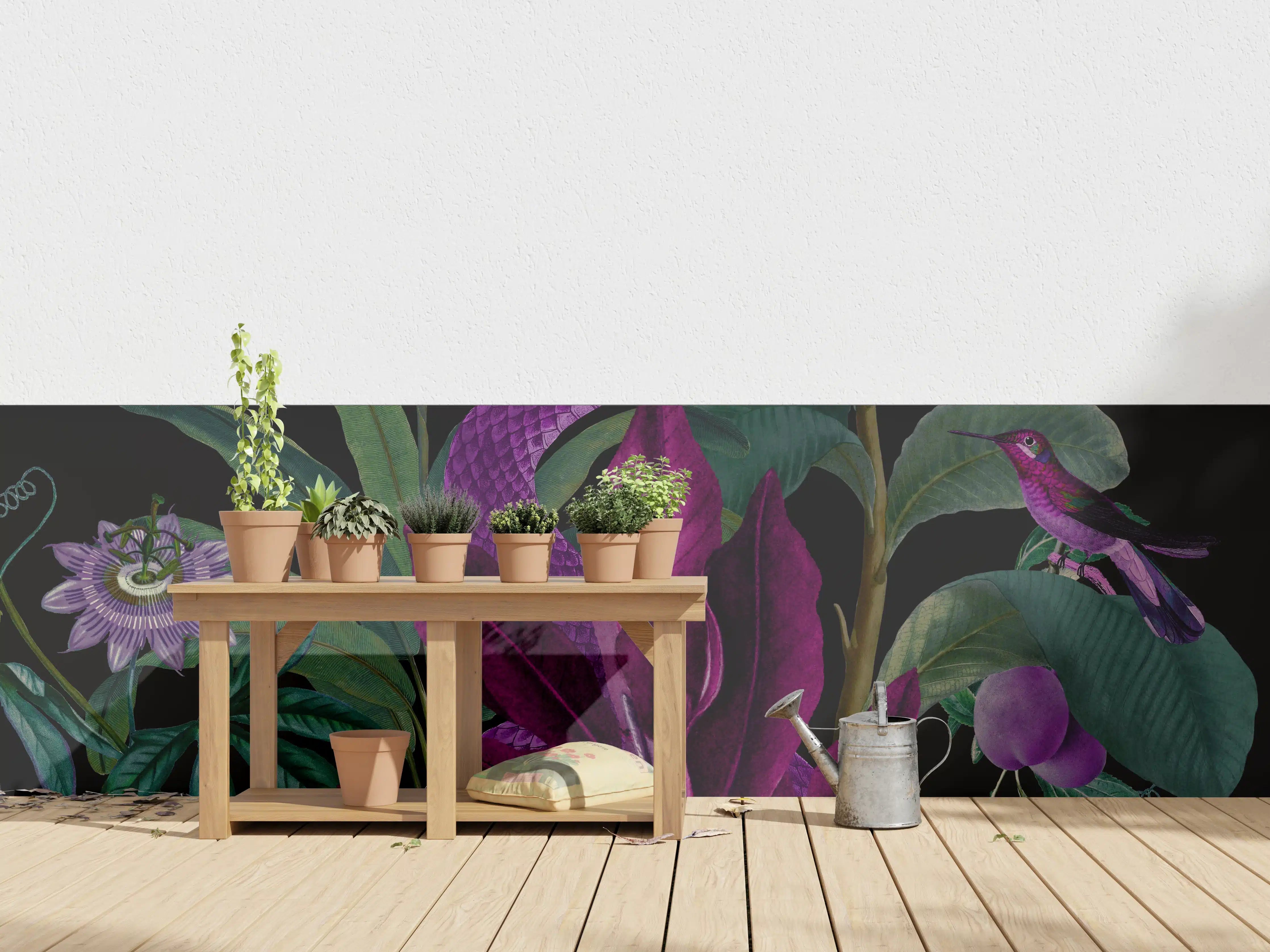 Wandverkleidung außen - Dunkler Dschungel-Schlangen-Print