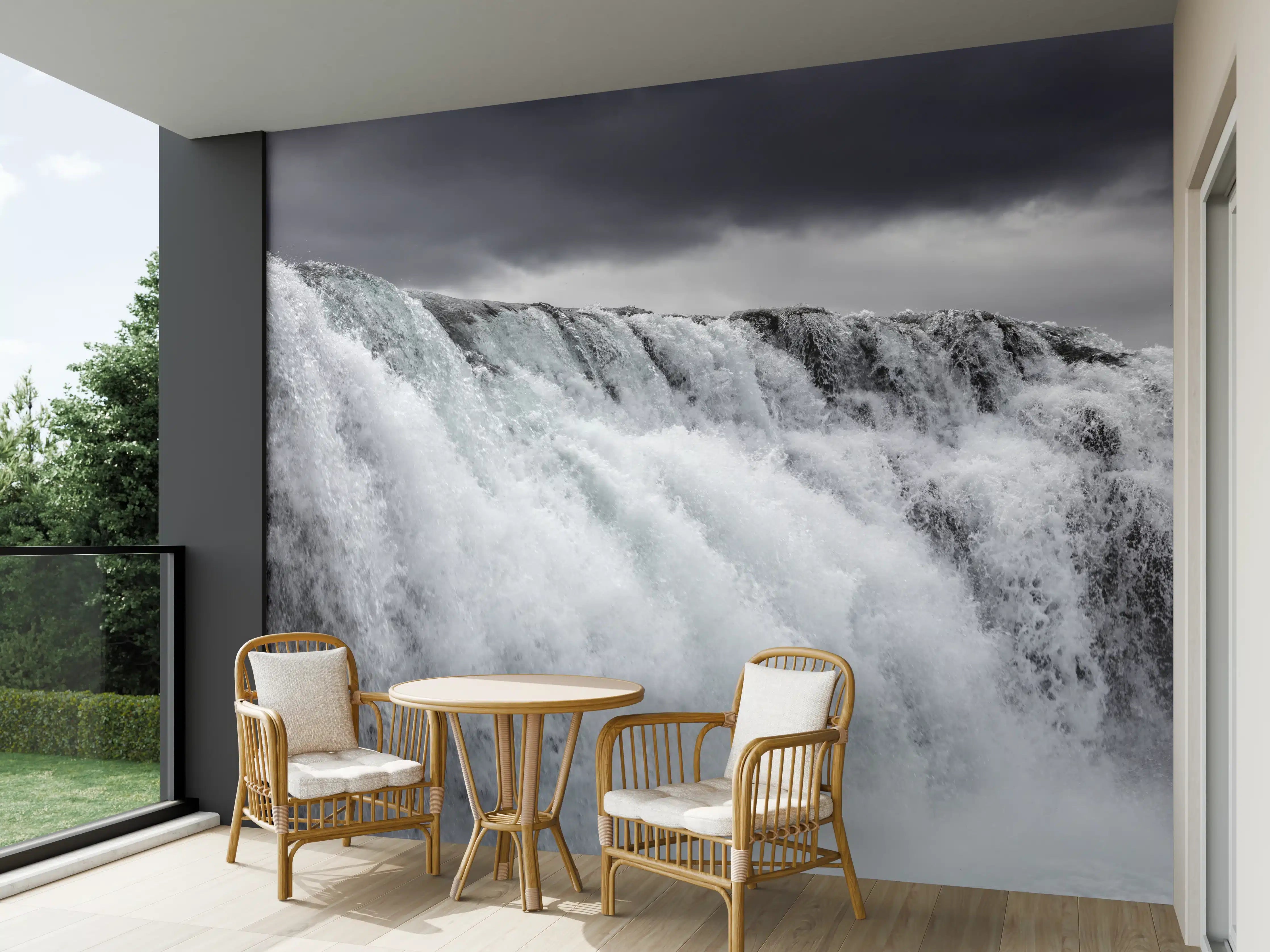 Wandverkleidung außen - Dunkler Wasserfall