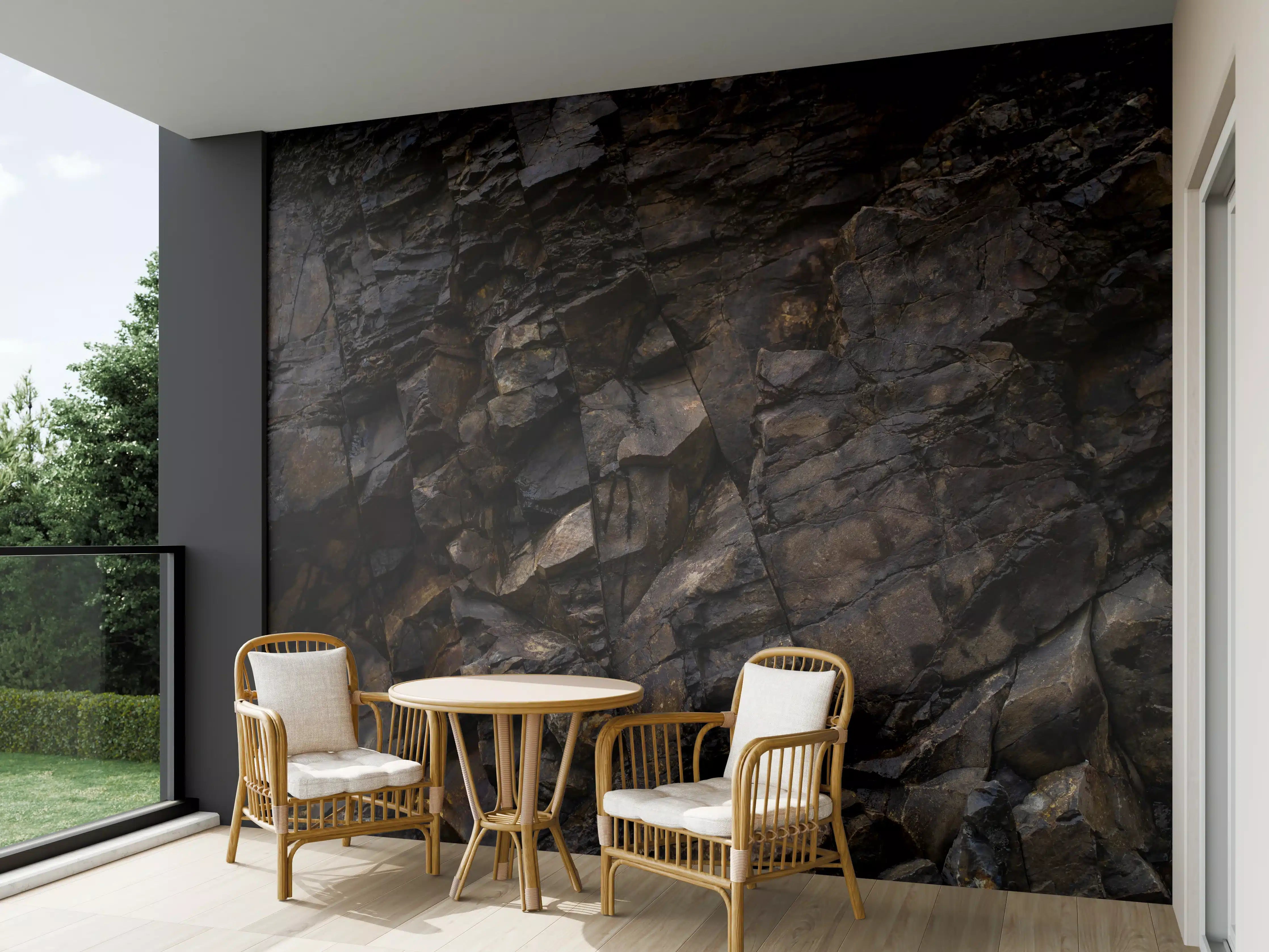 Wandverkleidung außen - Edle Dunkle Steintextur