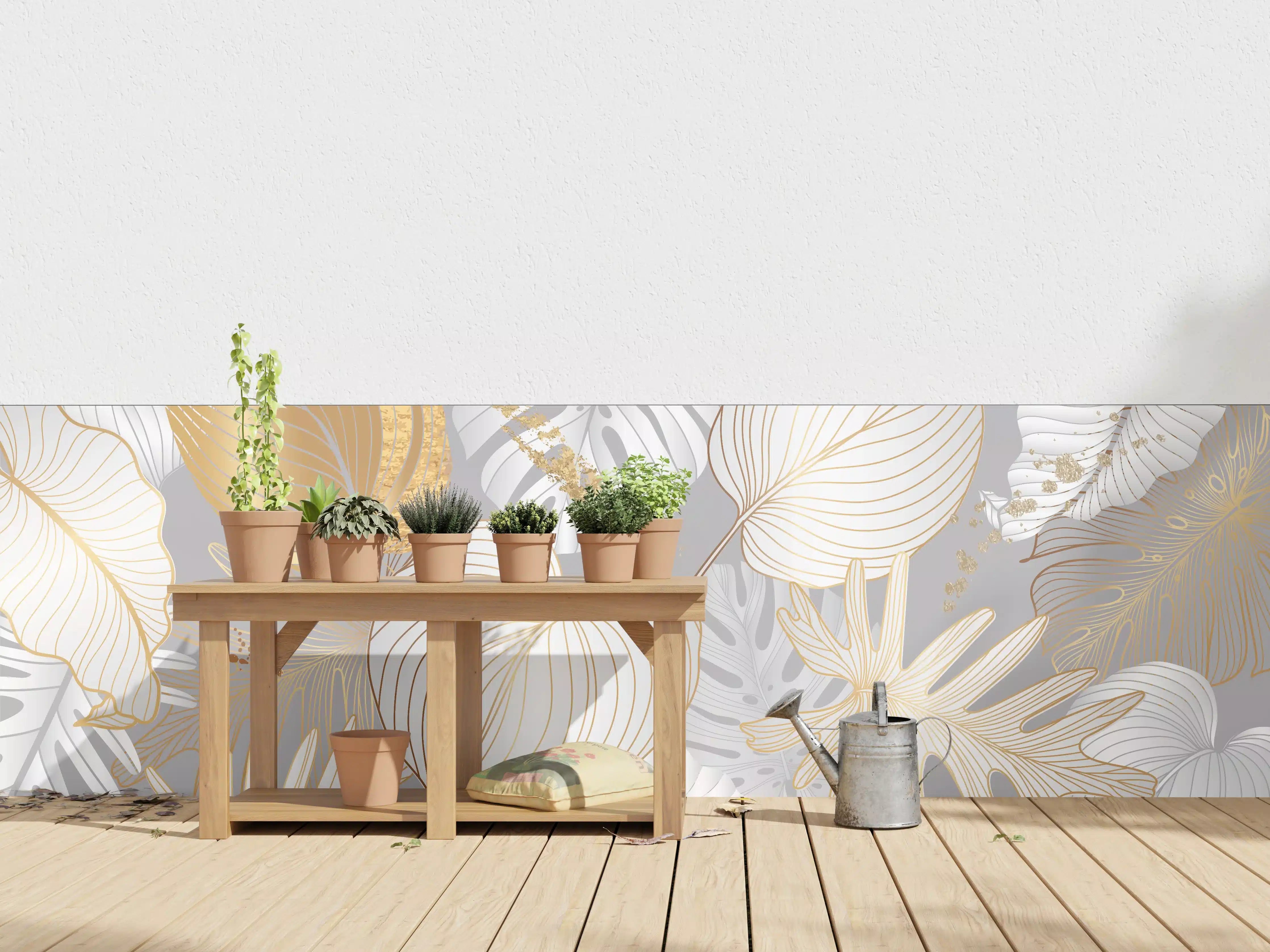 Wandverkleidung außen - Edles Gold-Blatt-Design