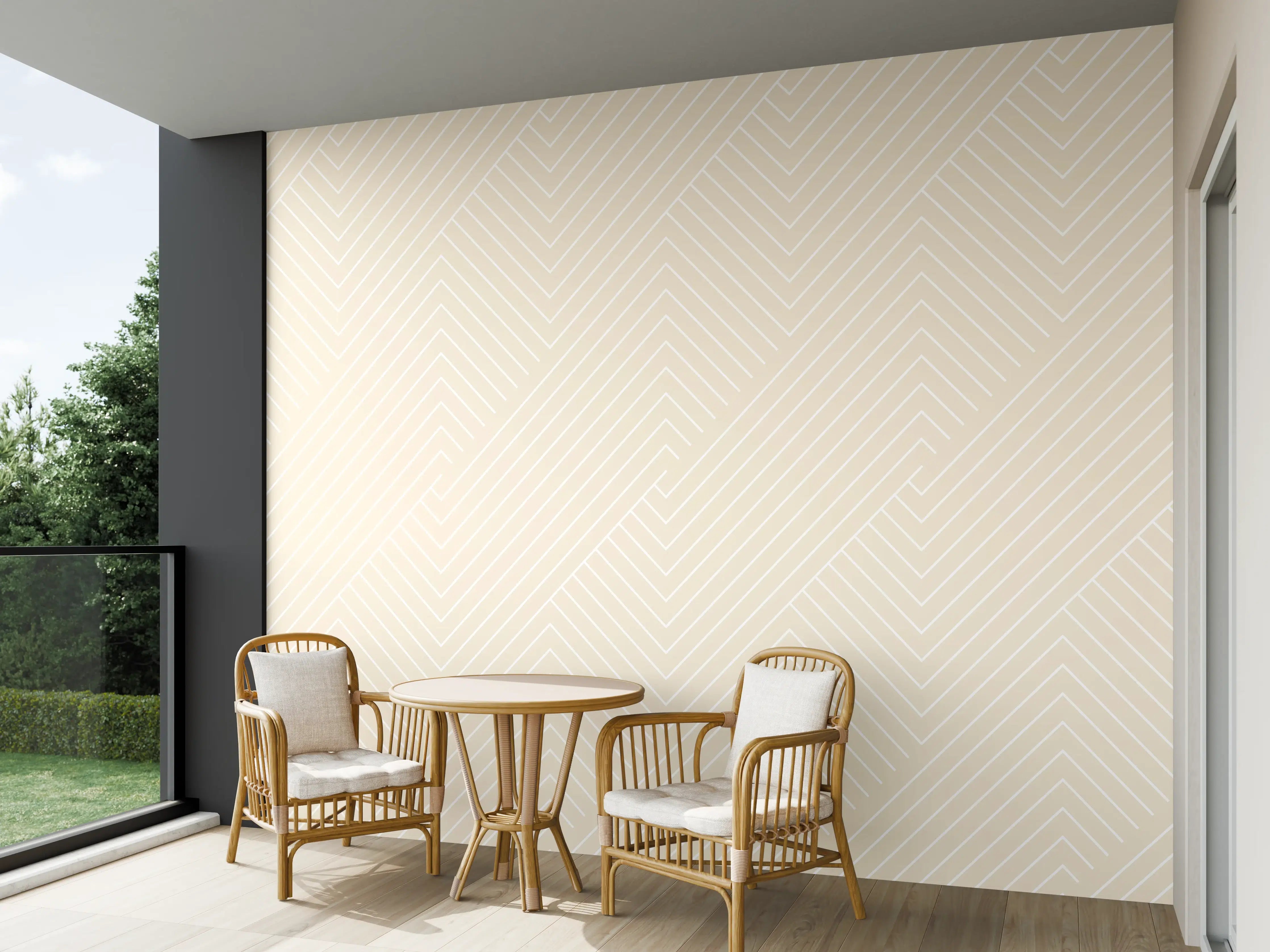 Wandverkleidung außen - Elegant geometrische Crema-Textur