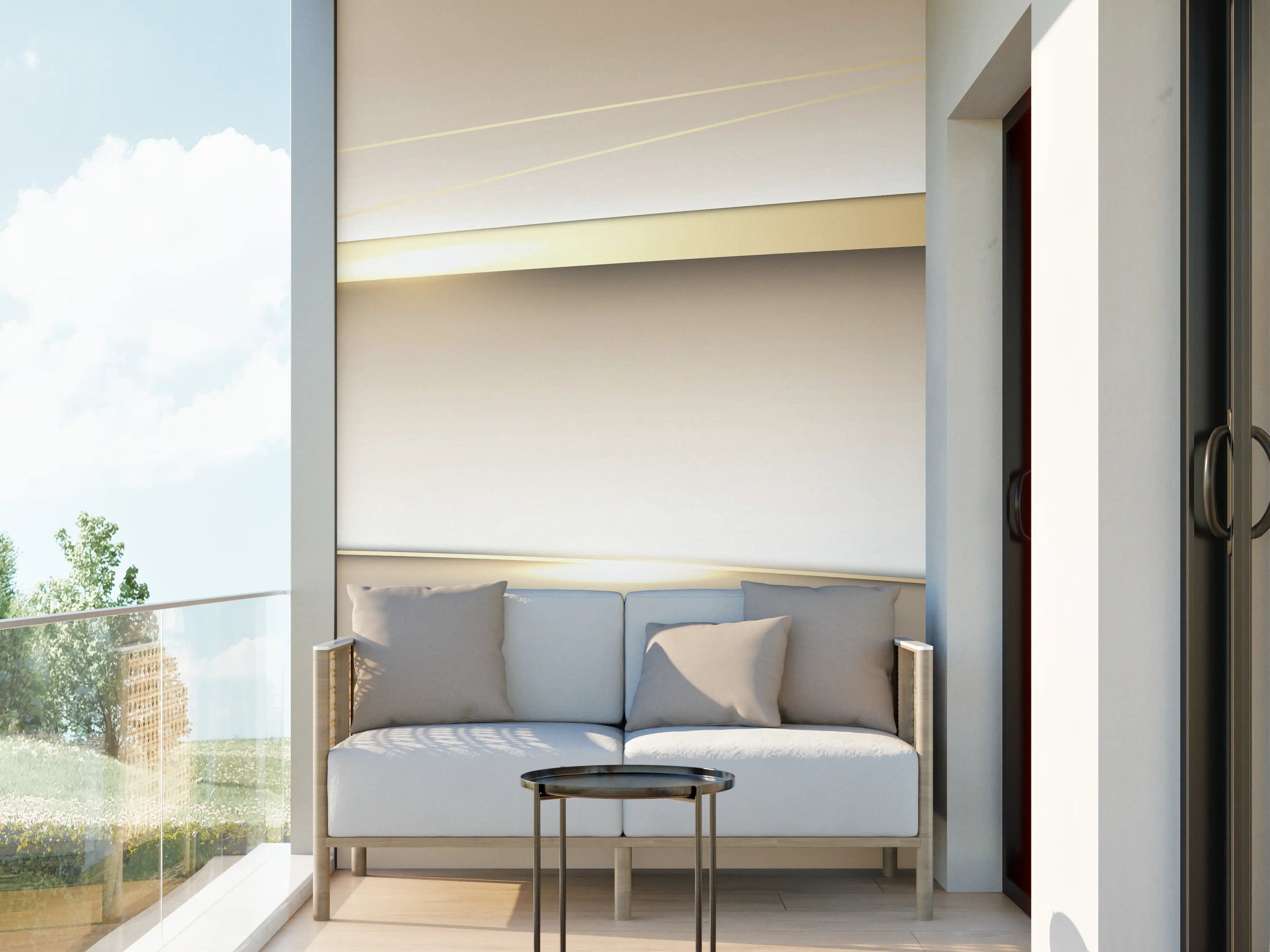 Wandverkleidung außen - Elegante Abstrakte Goldweiß Design