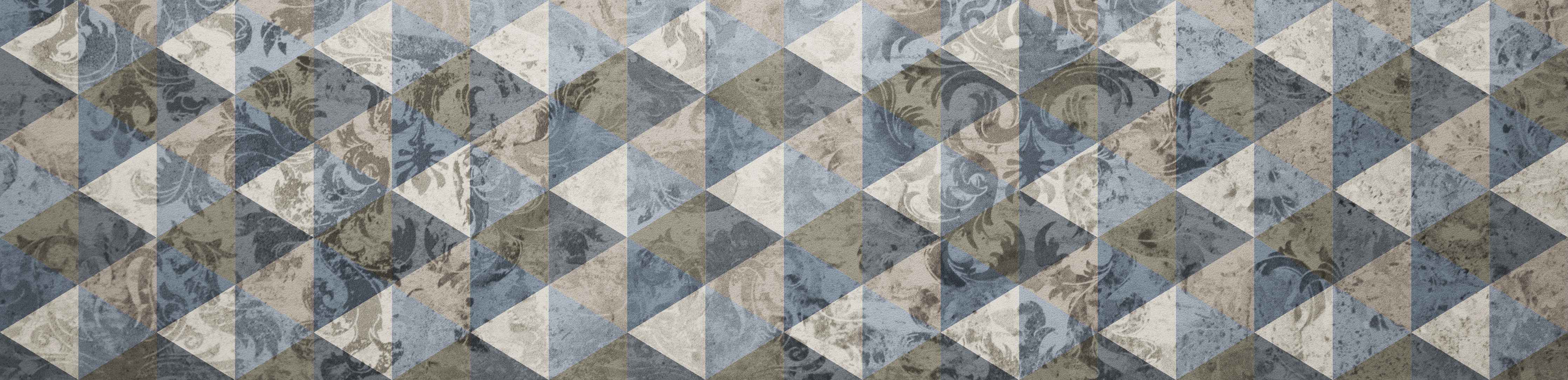 Wandverkleidung außen-Elegante Geometrische Muster in Blau-Grau
