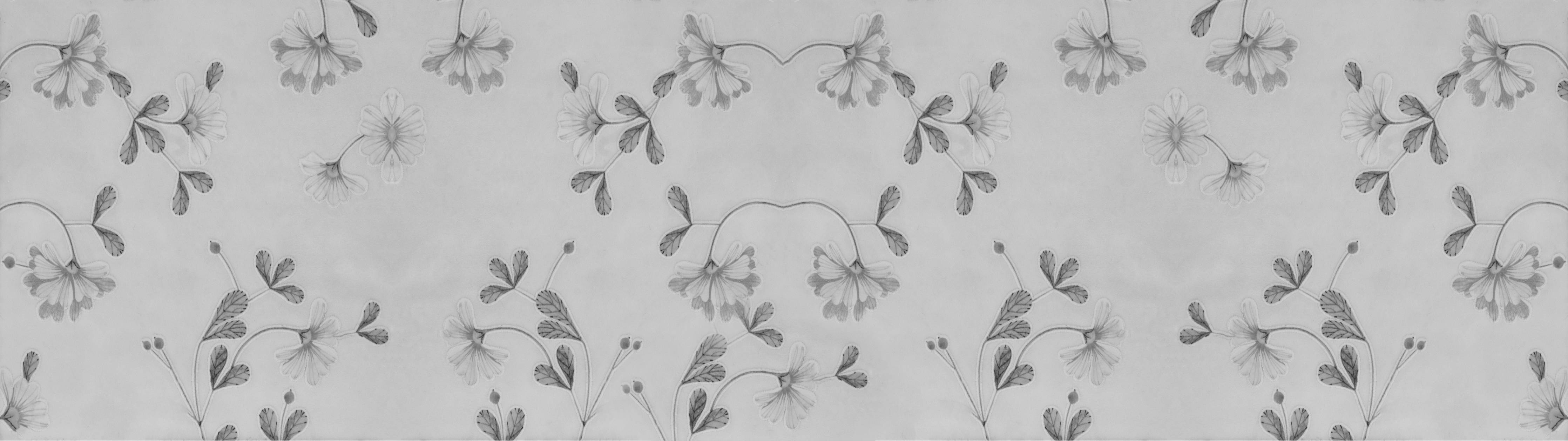 Wandverkleidung außen-Elegante Grau-Weiße Blumenmuster