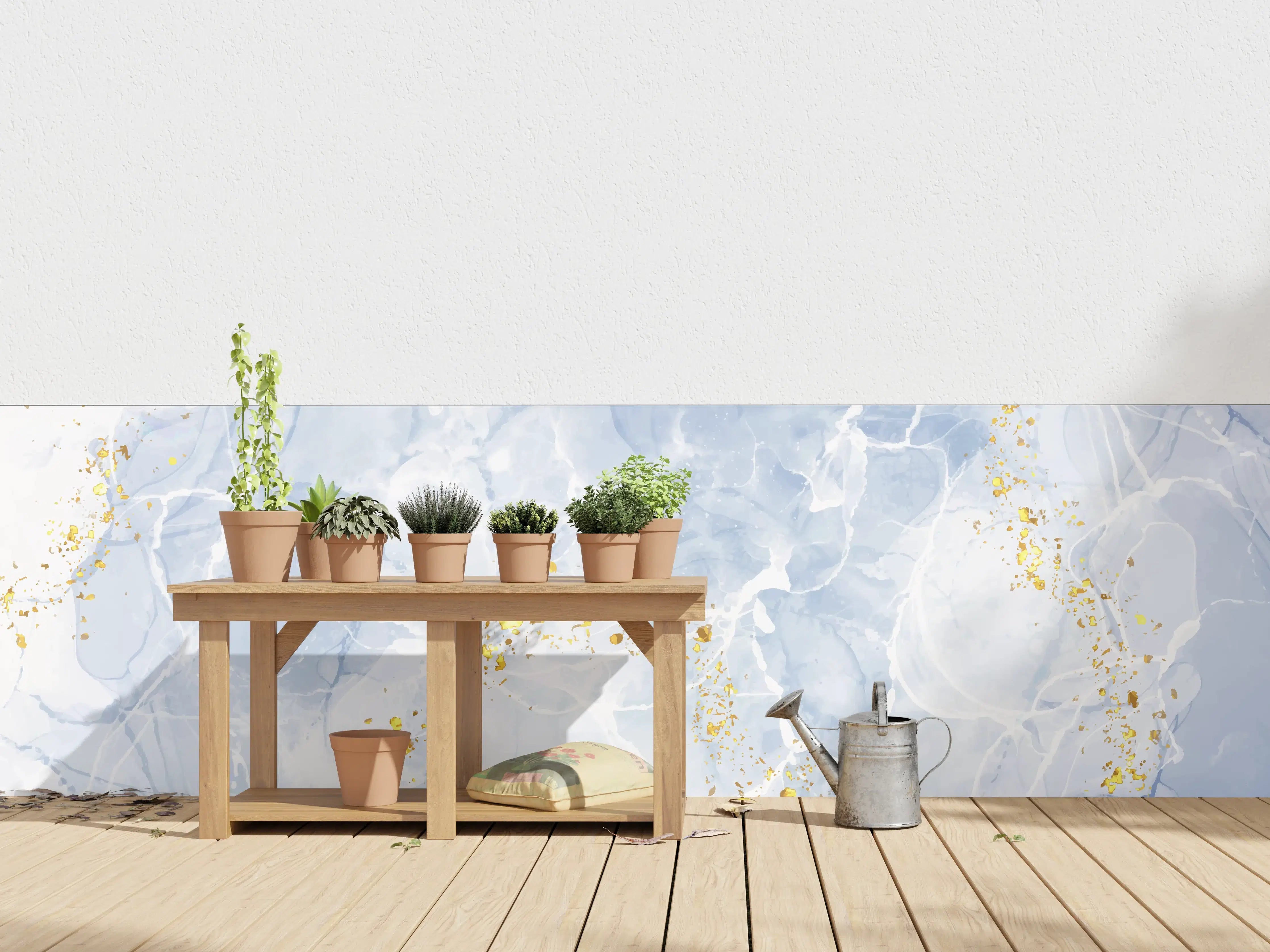 Wandverkleidung außen - Elegante Weiß-Goldene Glitzer Textur