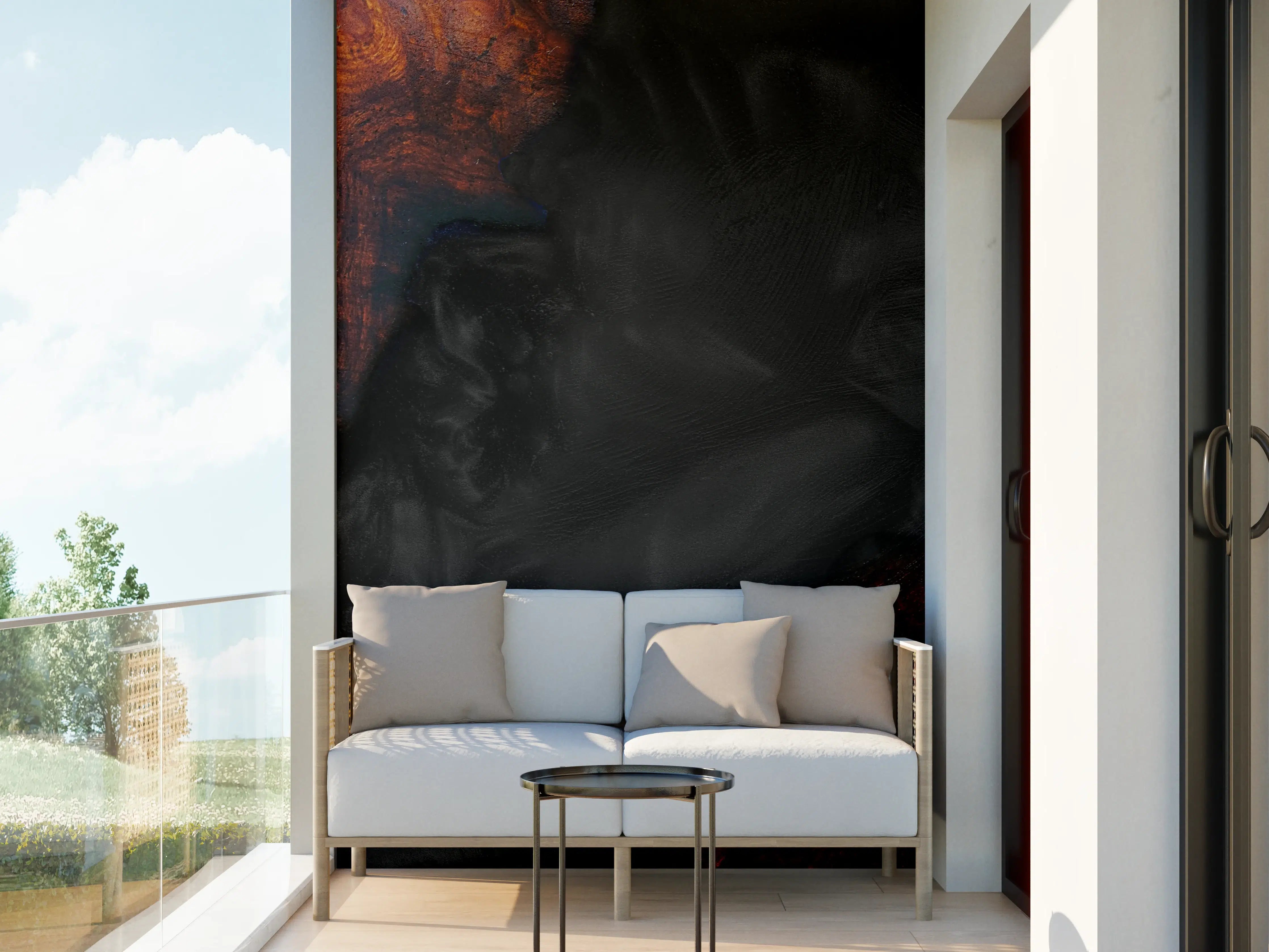 Wandverkleidung außen - Epoxidharz Maserholz Struktur