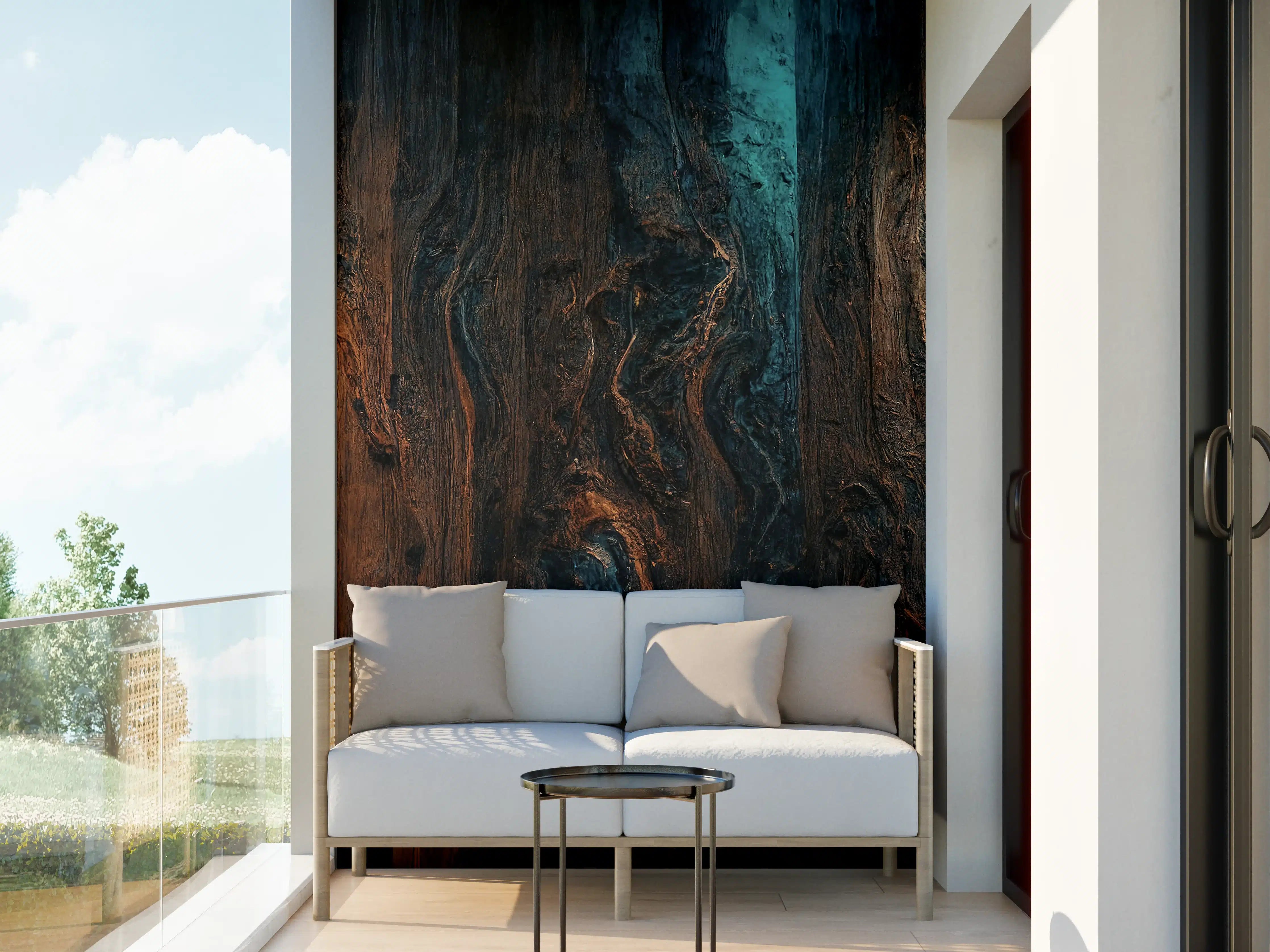 Wandverkleidung außen - Epoxy-Holztisch mit Blaueffekt