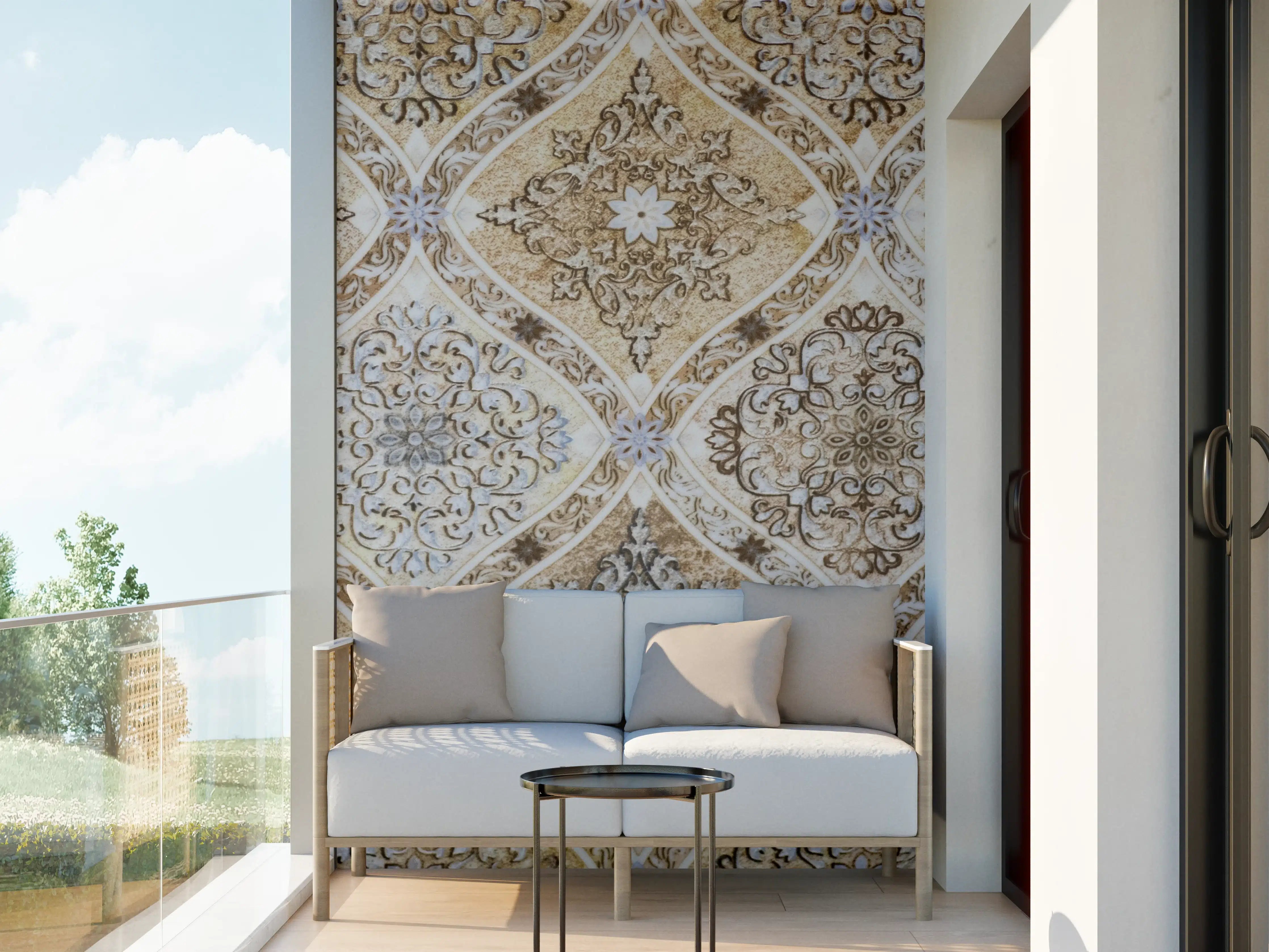 Wandverkleidung außen - Erdige Fliesenmuster in Grautönen