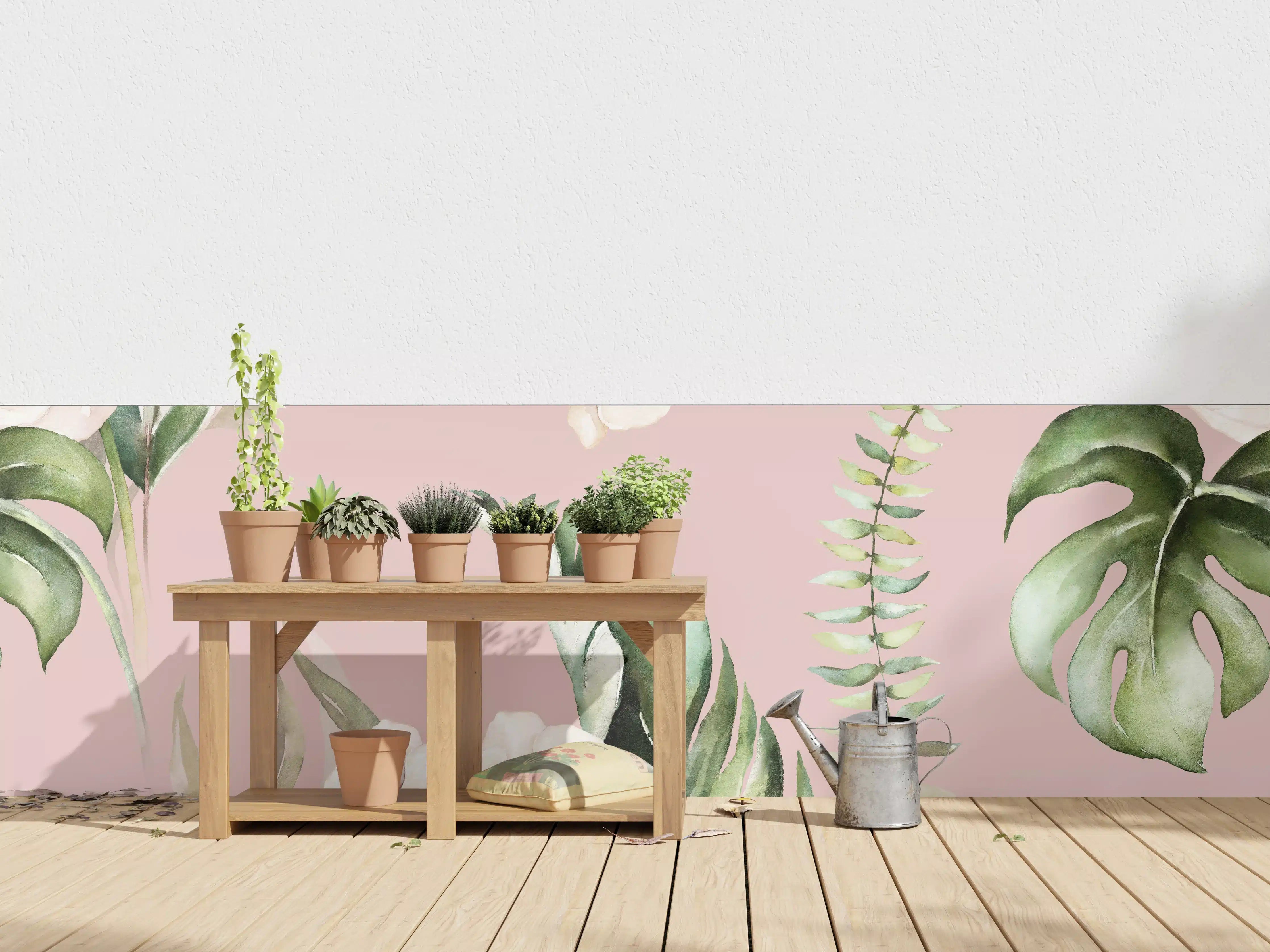 Wandverkleidung außen - Exotische Pflanzen - Aquarell