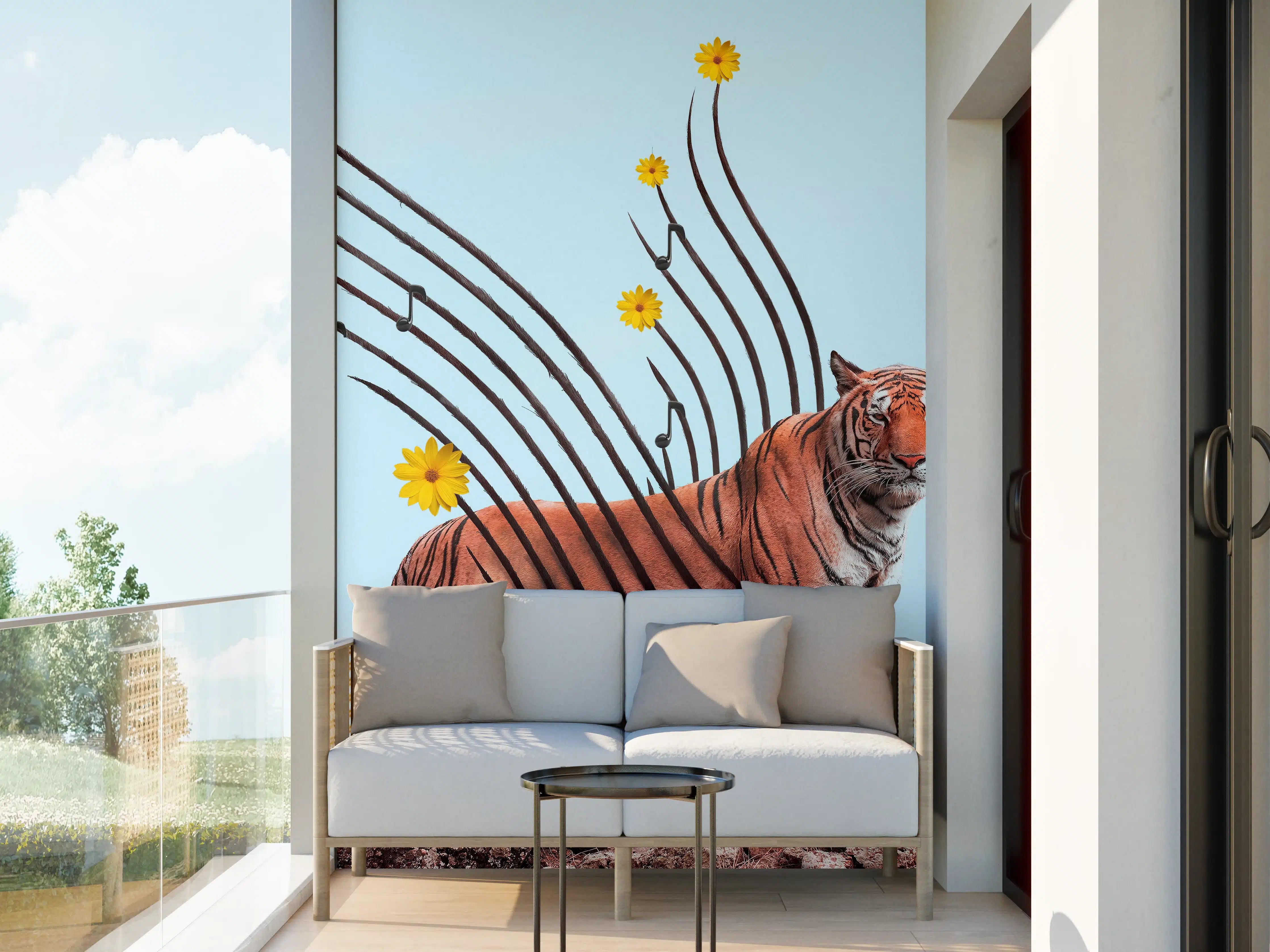 Wandverkleidung außen - Exotischer Tiger - Grafik