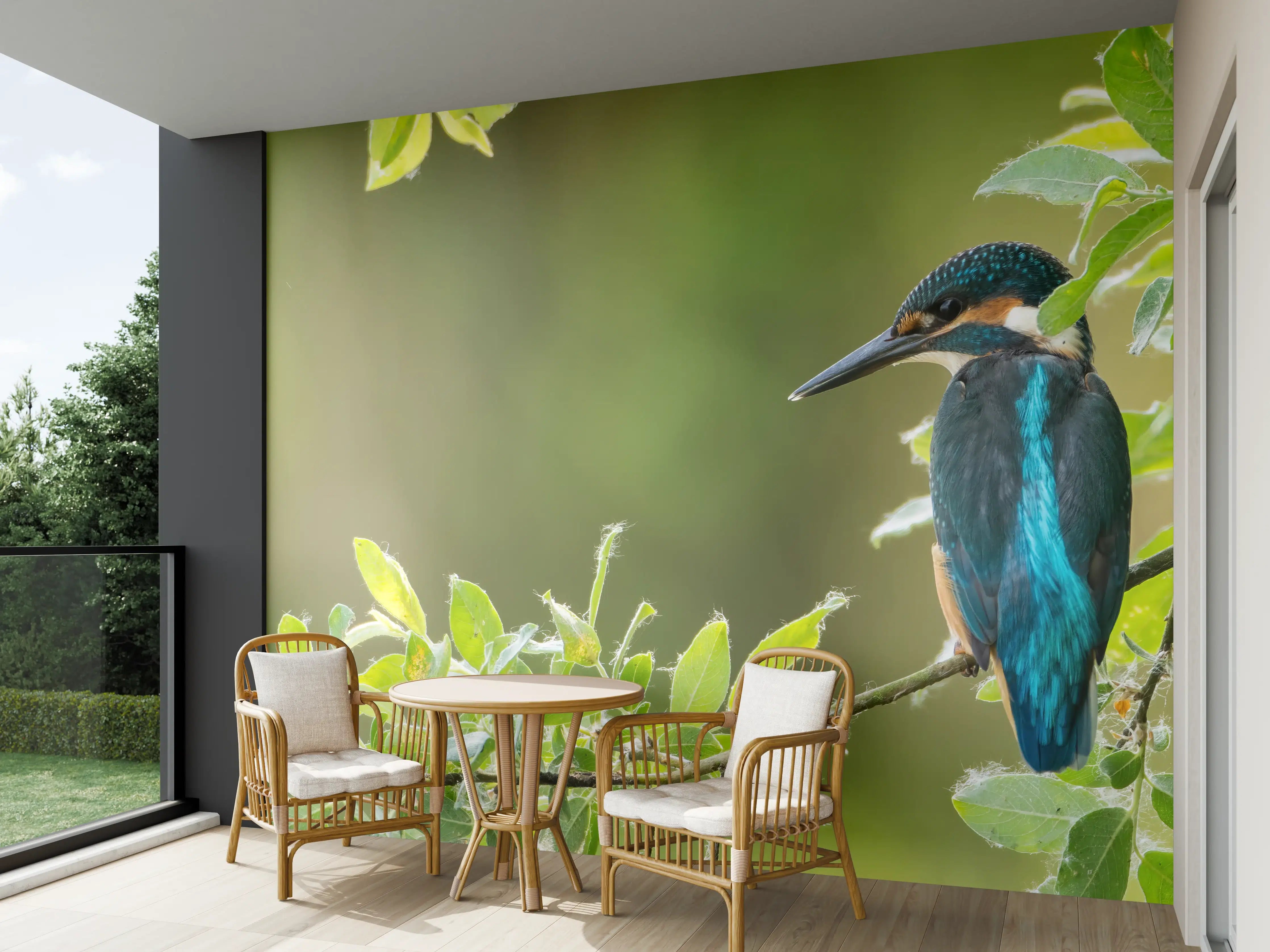 Wandverkleidung außen - Exotischer friedlicher Eisvogel