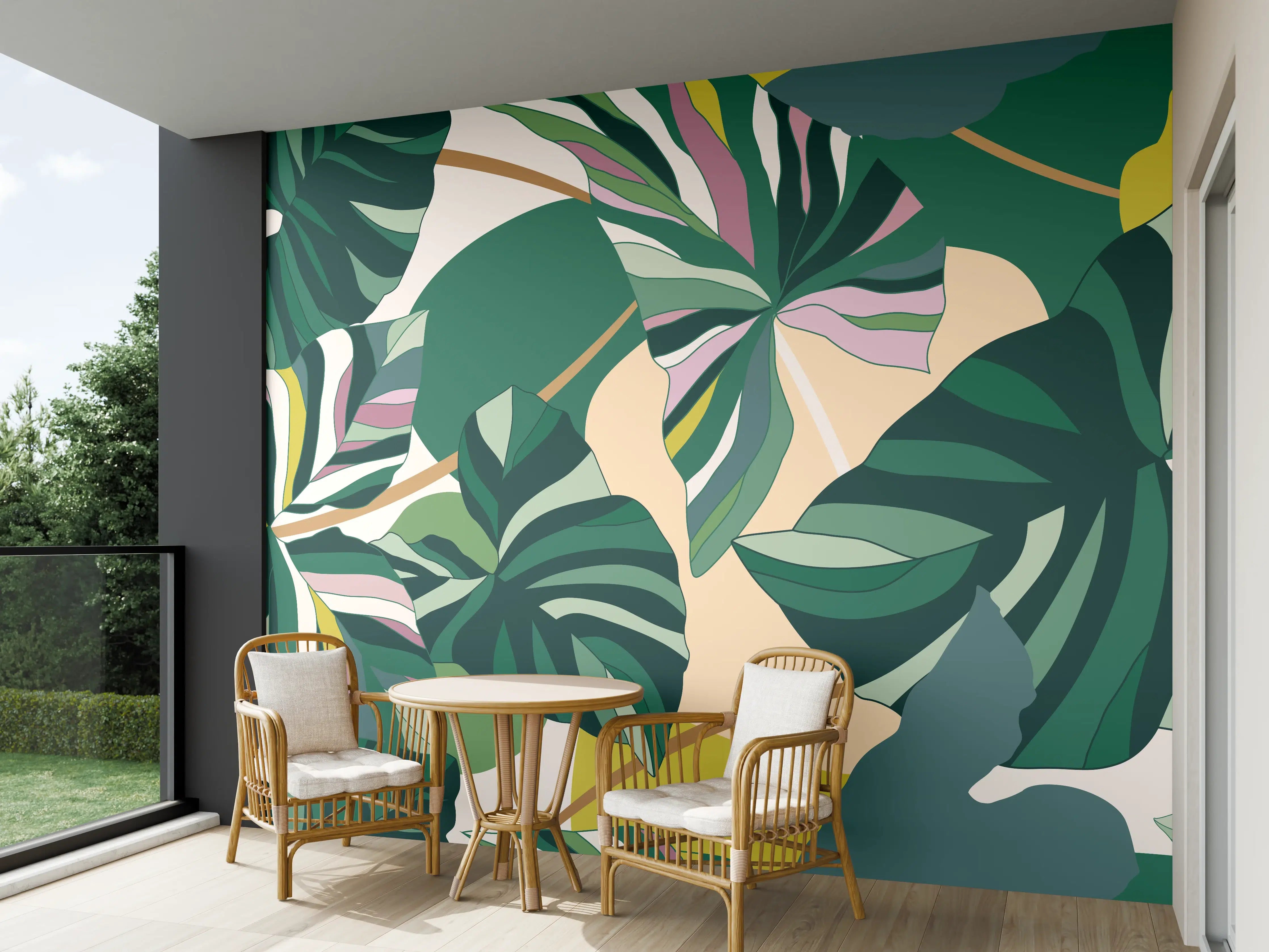 Wandverkleidung außen - Exotisches Monstera Blattdesign