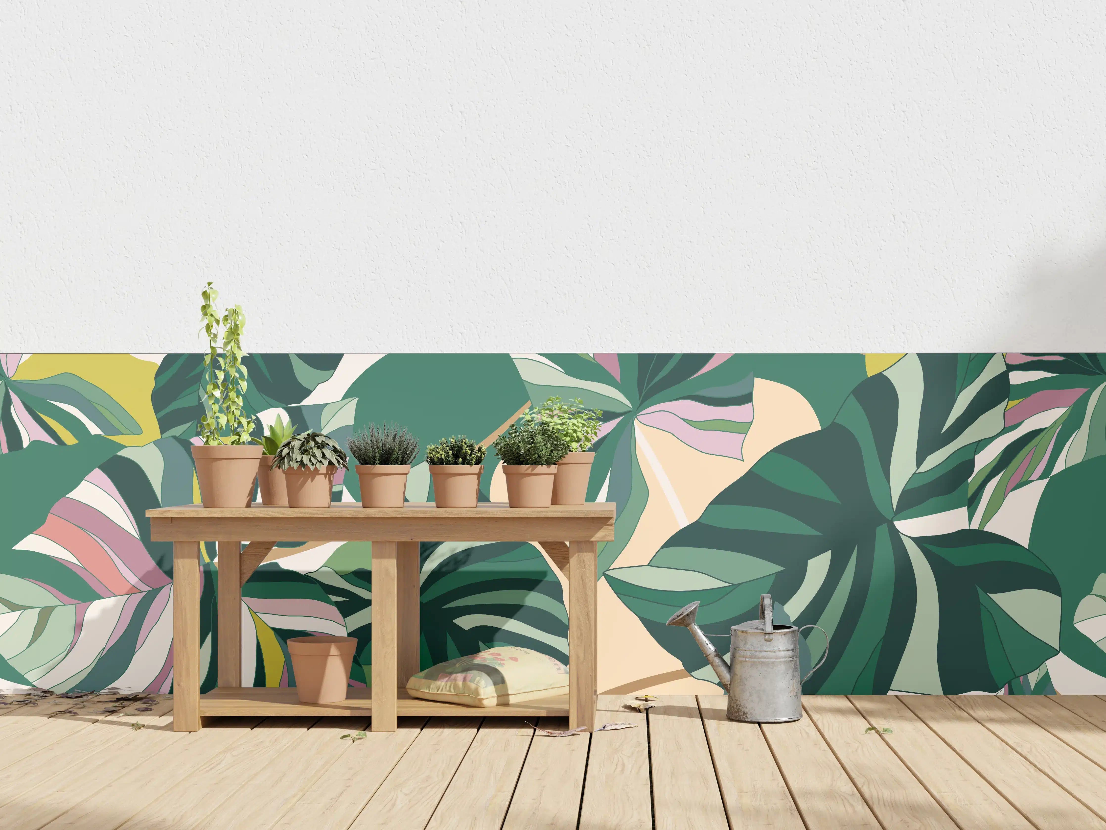 Wandverkleidung außen - Exotisches Monstera Blattdesign