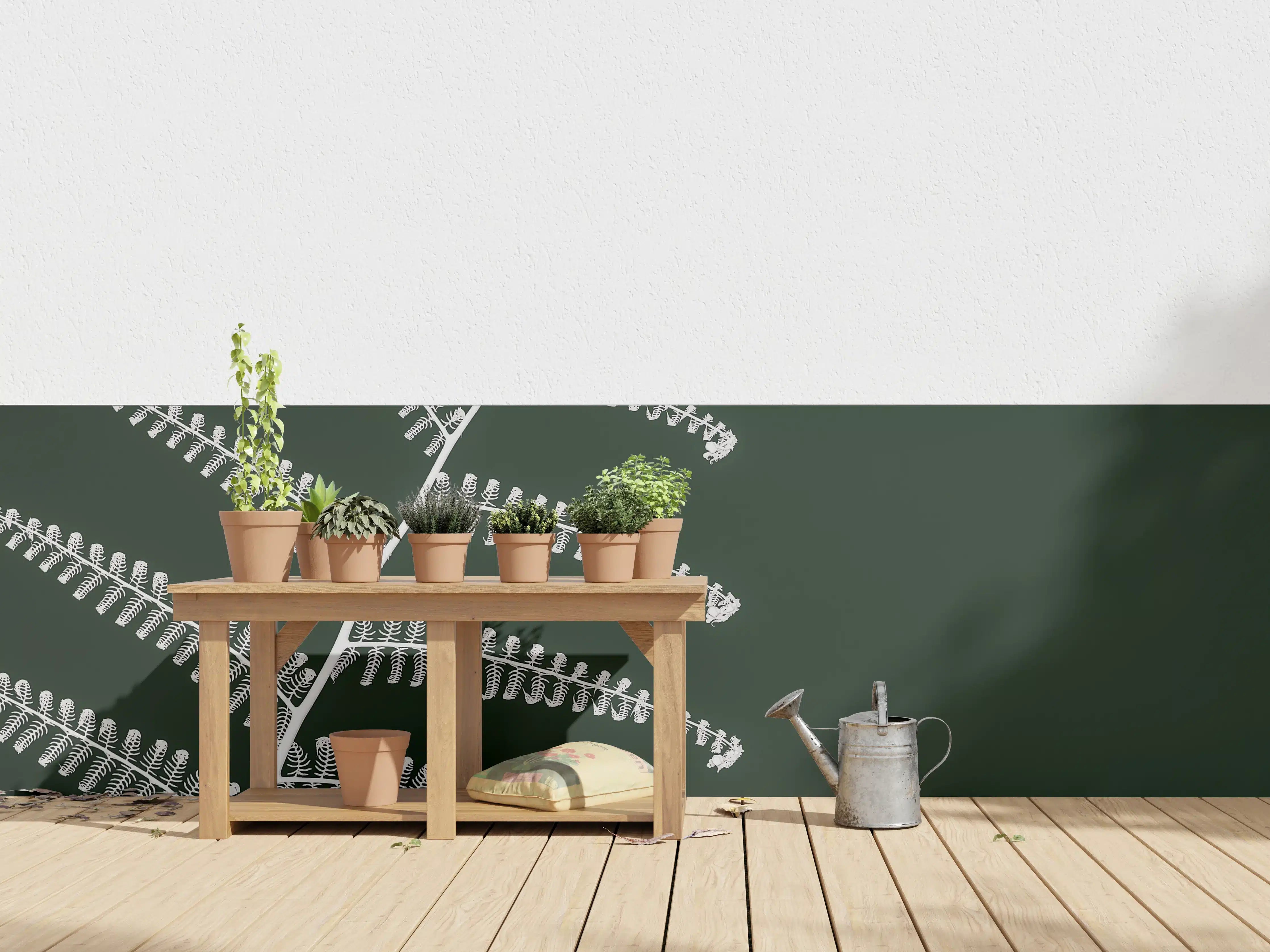 Wandverkleidung außen - Exotisches Wald-Farn-Motiv