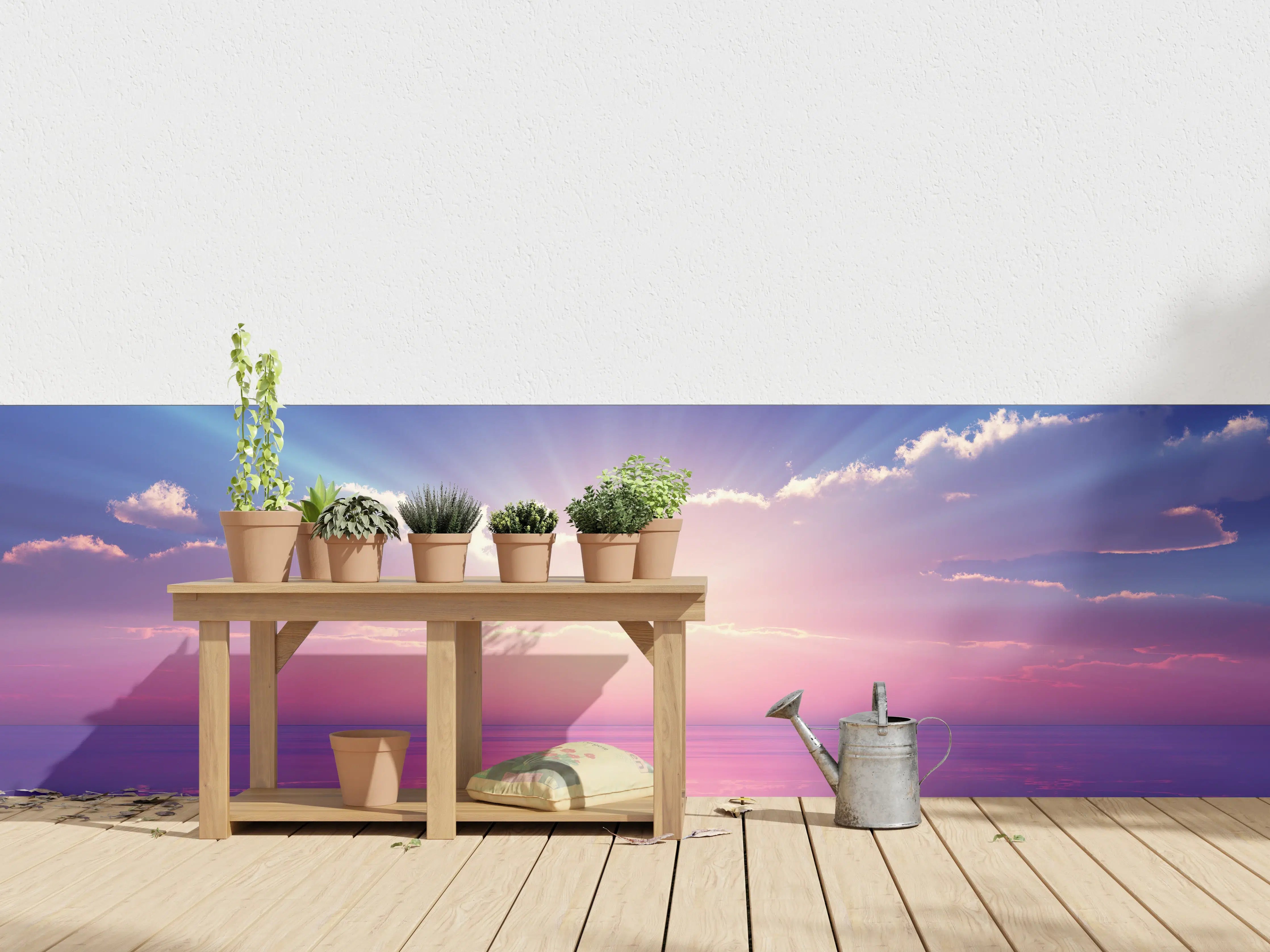 Wandverkleidung außen - Fantasievoller Sonnenuntergang über dem Meer