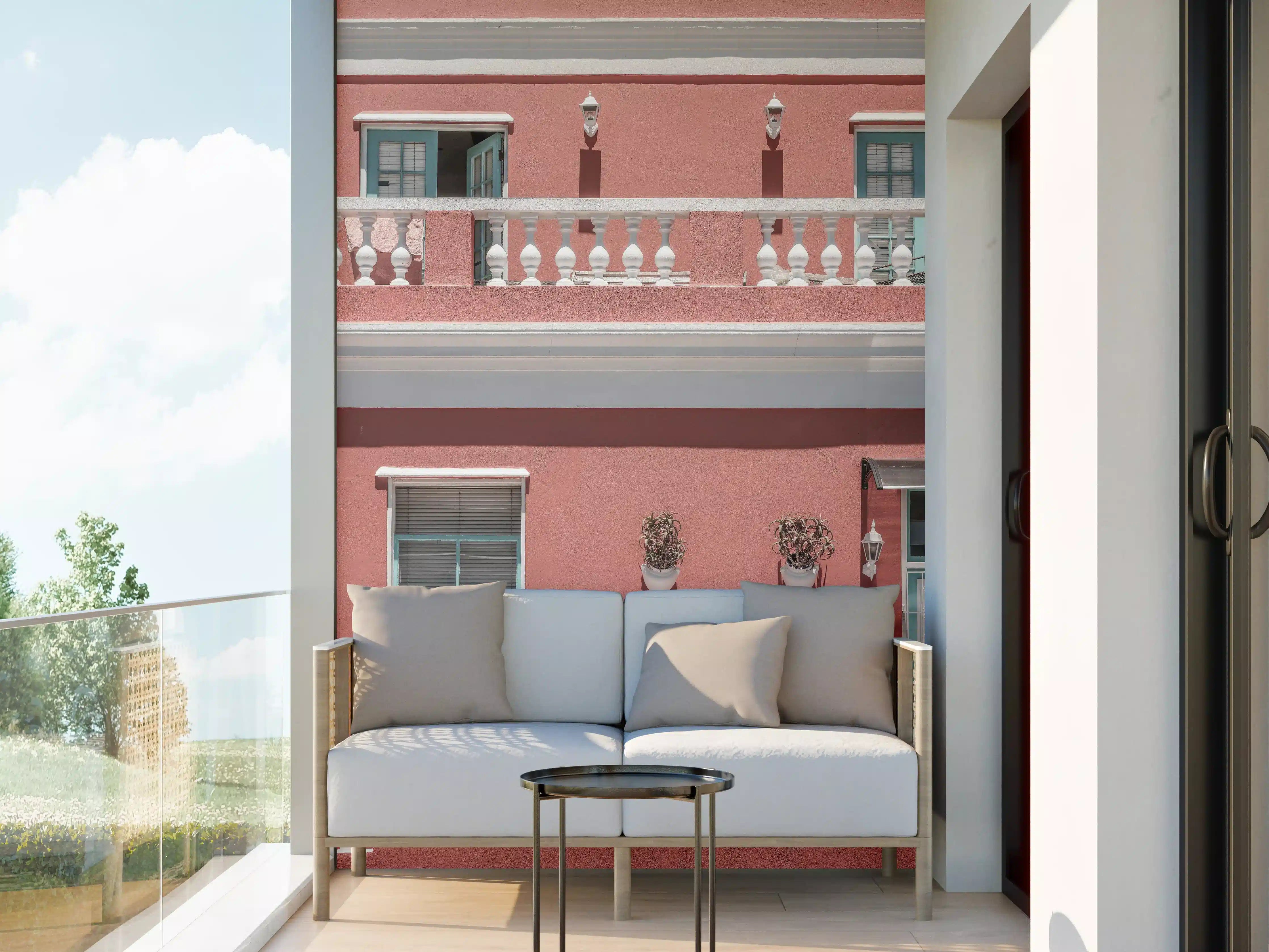 Wandverkleidung außen - Farbenfrohe Hausfassade Pink