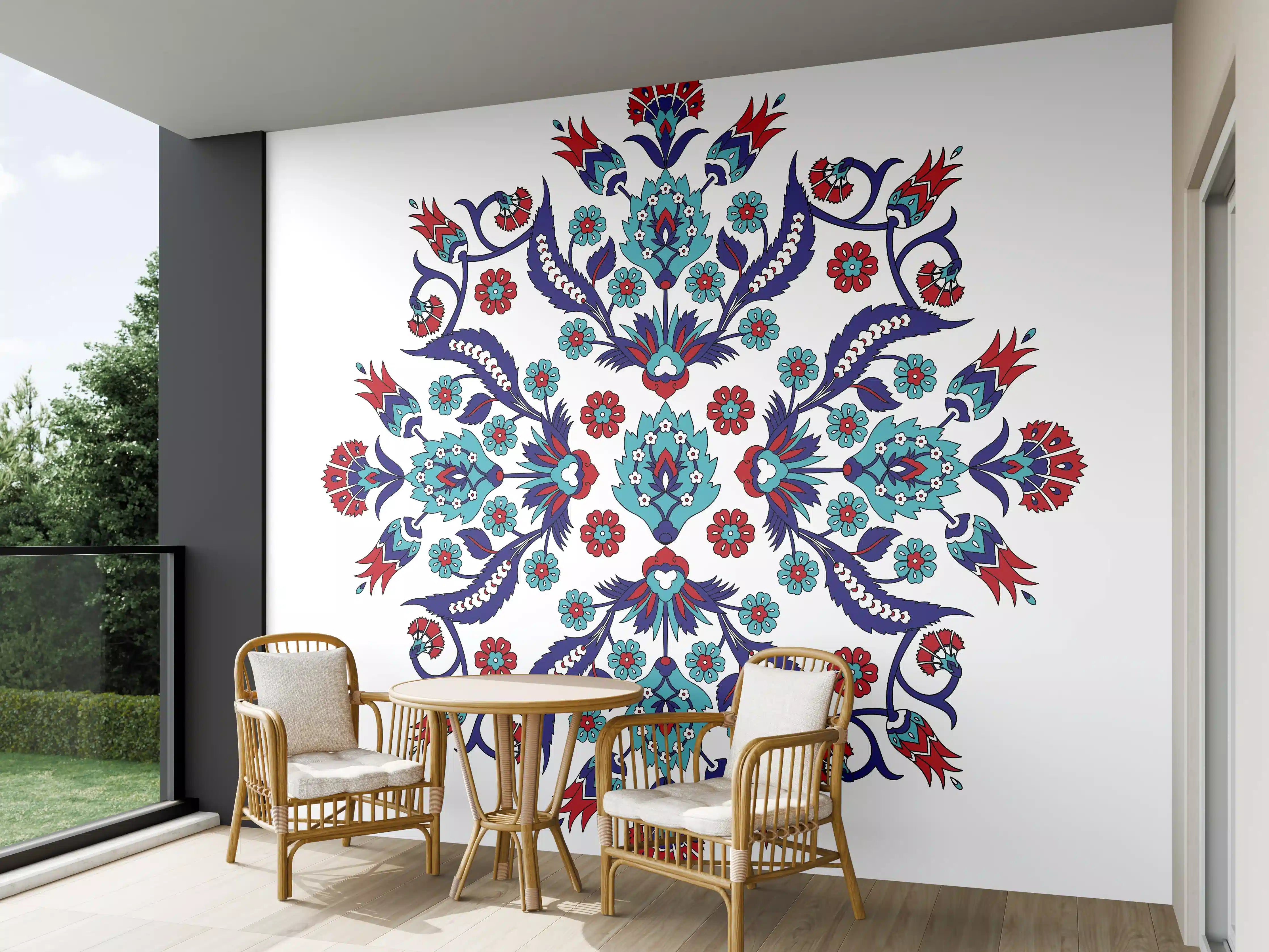 Wandverkleidung außen - Farbenprächtiges Blumen Mandala
