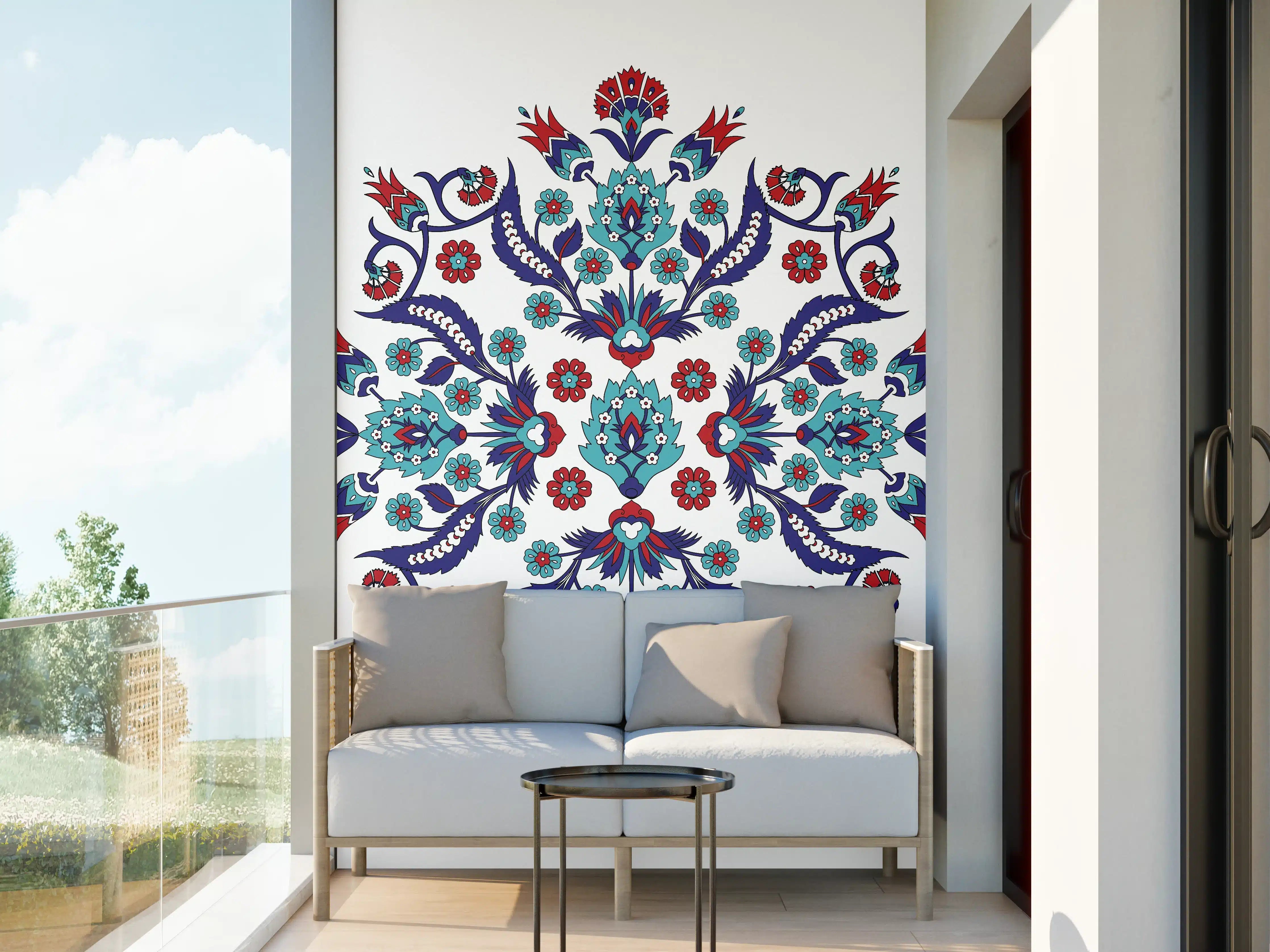 Wandverkleidung außen - Farbenprächtiges Blumen Mandala