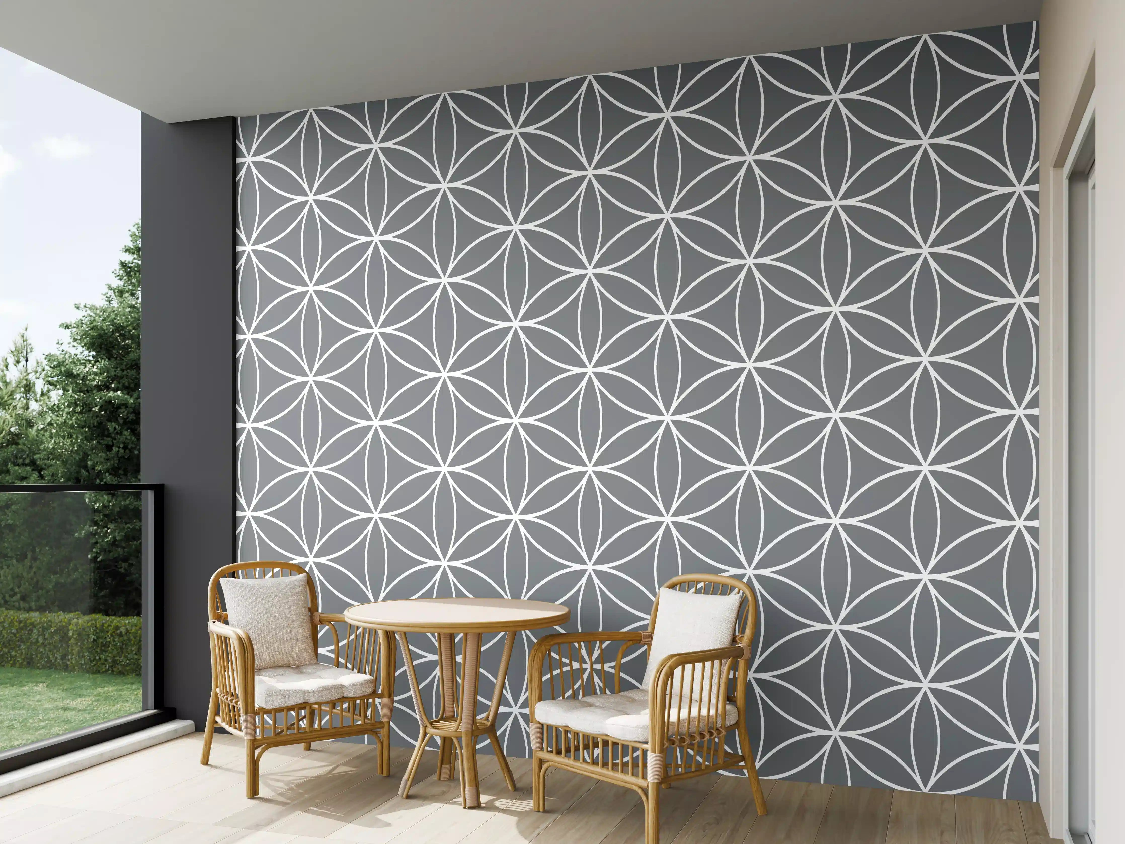 Wandverkleidung außen - Feine geometrische Muster in Grau