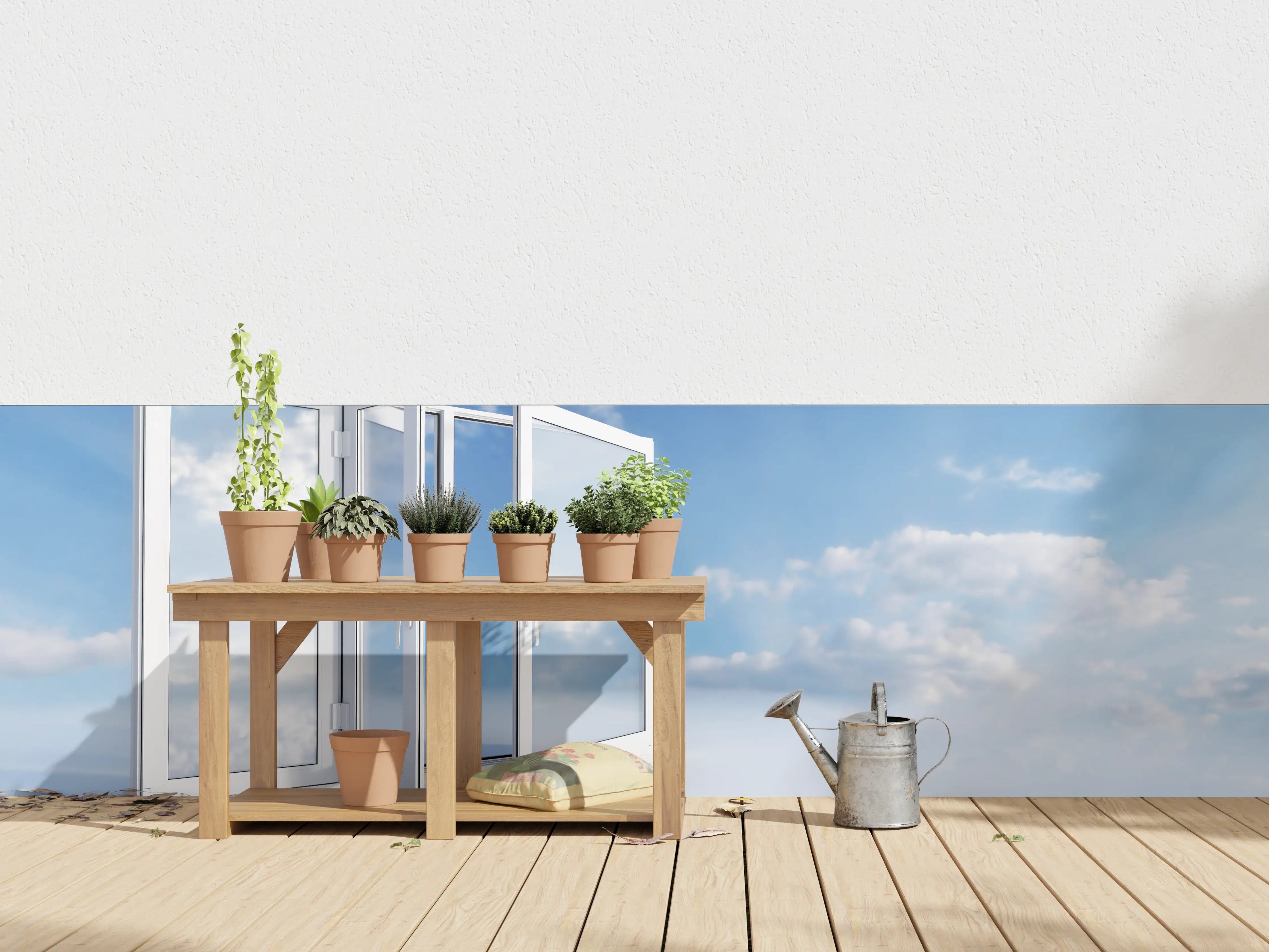 Wandverkleidung außen - Fenster über dem Himmel