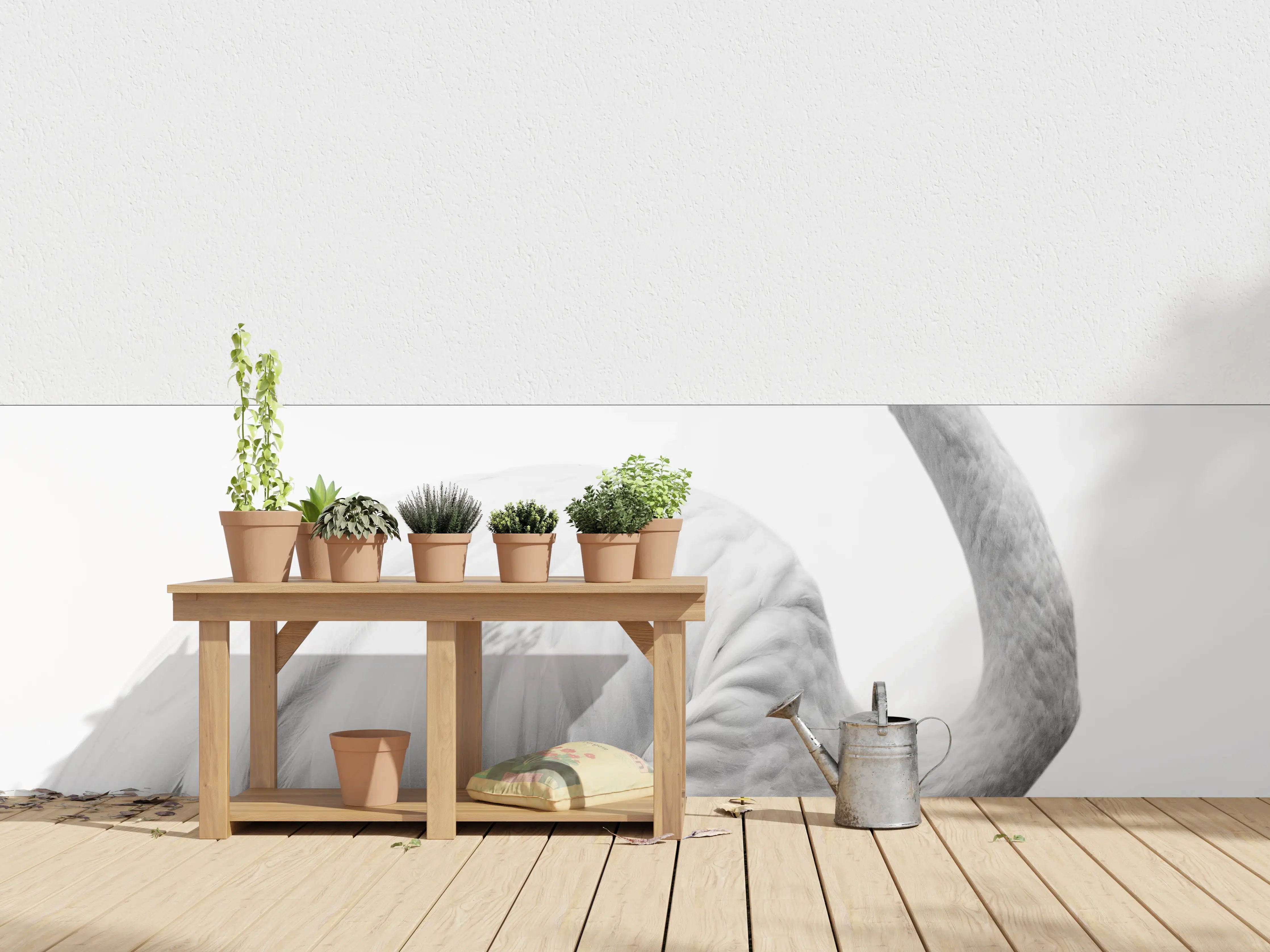 Wandverkleidung außen - Flamingo - schwarz-weiß
