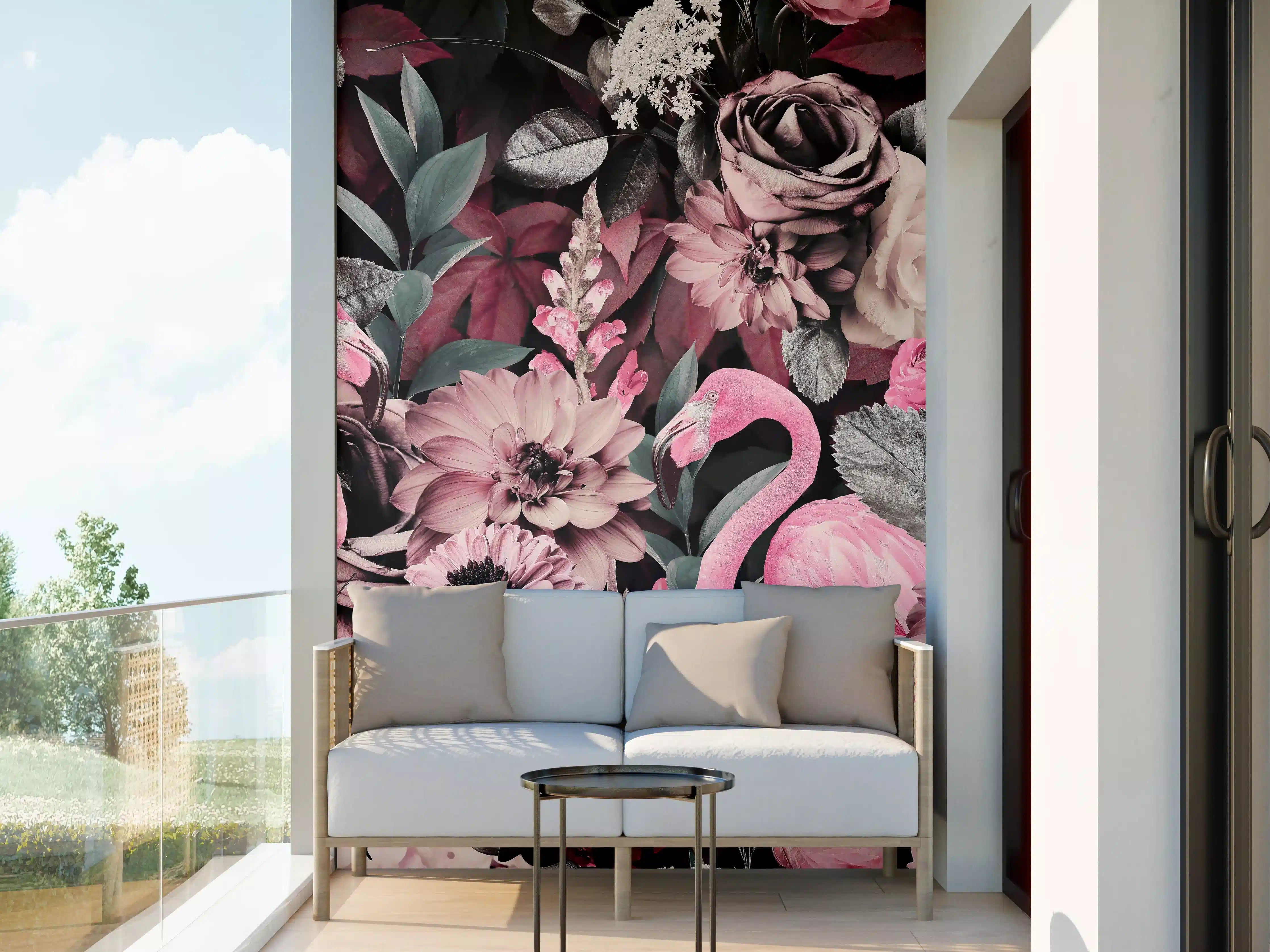 Wandverkleidung außen - Flamingo Garten - Floral