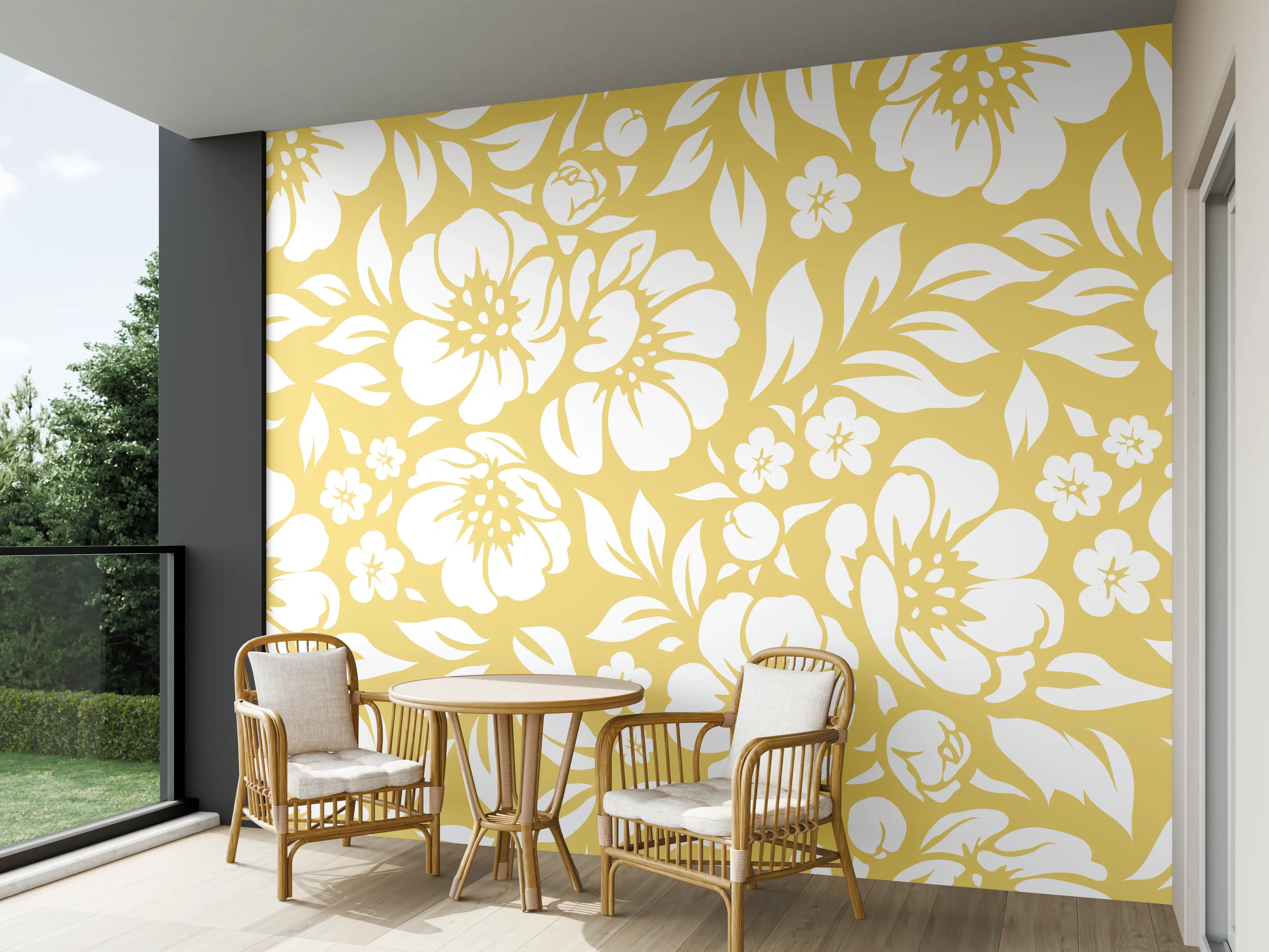 Wandverkleidung außen - Florale Gold-Details für elegante Räume