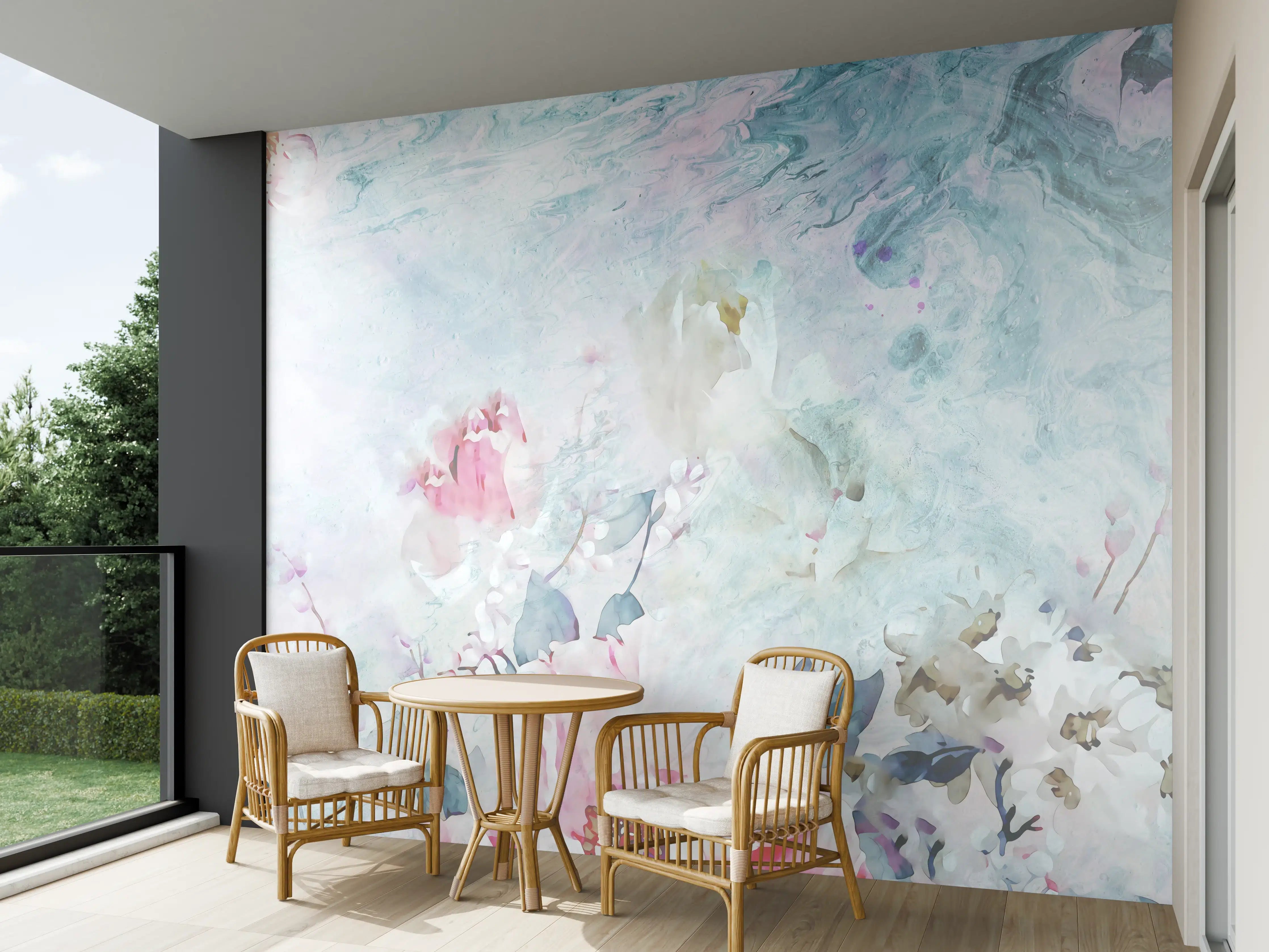 Wandverkleidung außen - Florale Kunst - Blumen Portrait