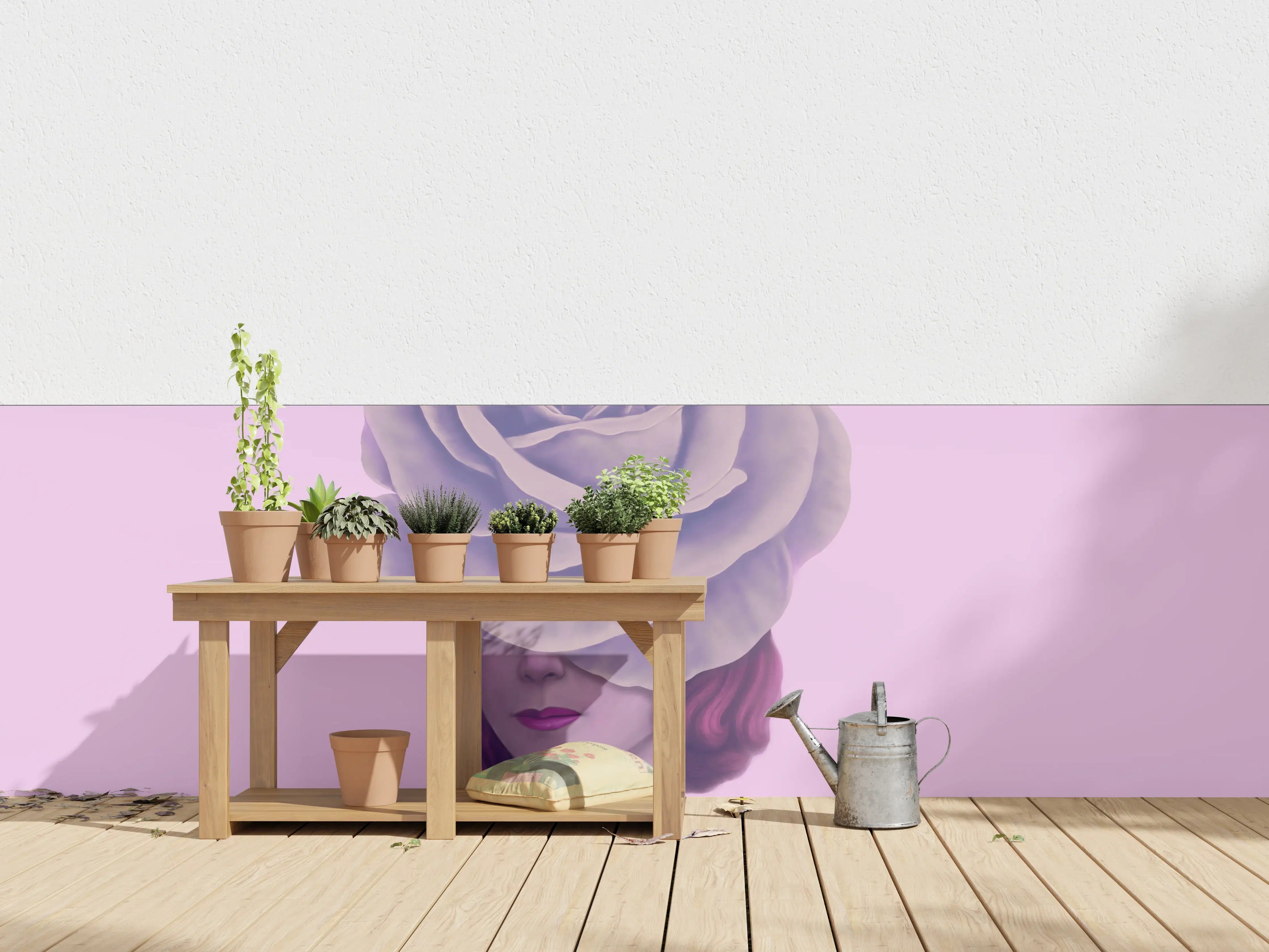 Wandverkleidung außen - Florales Portrait - 3D Darstellung