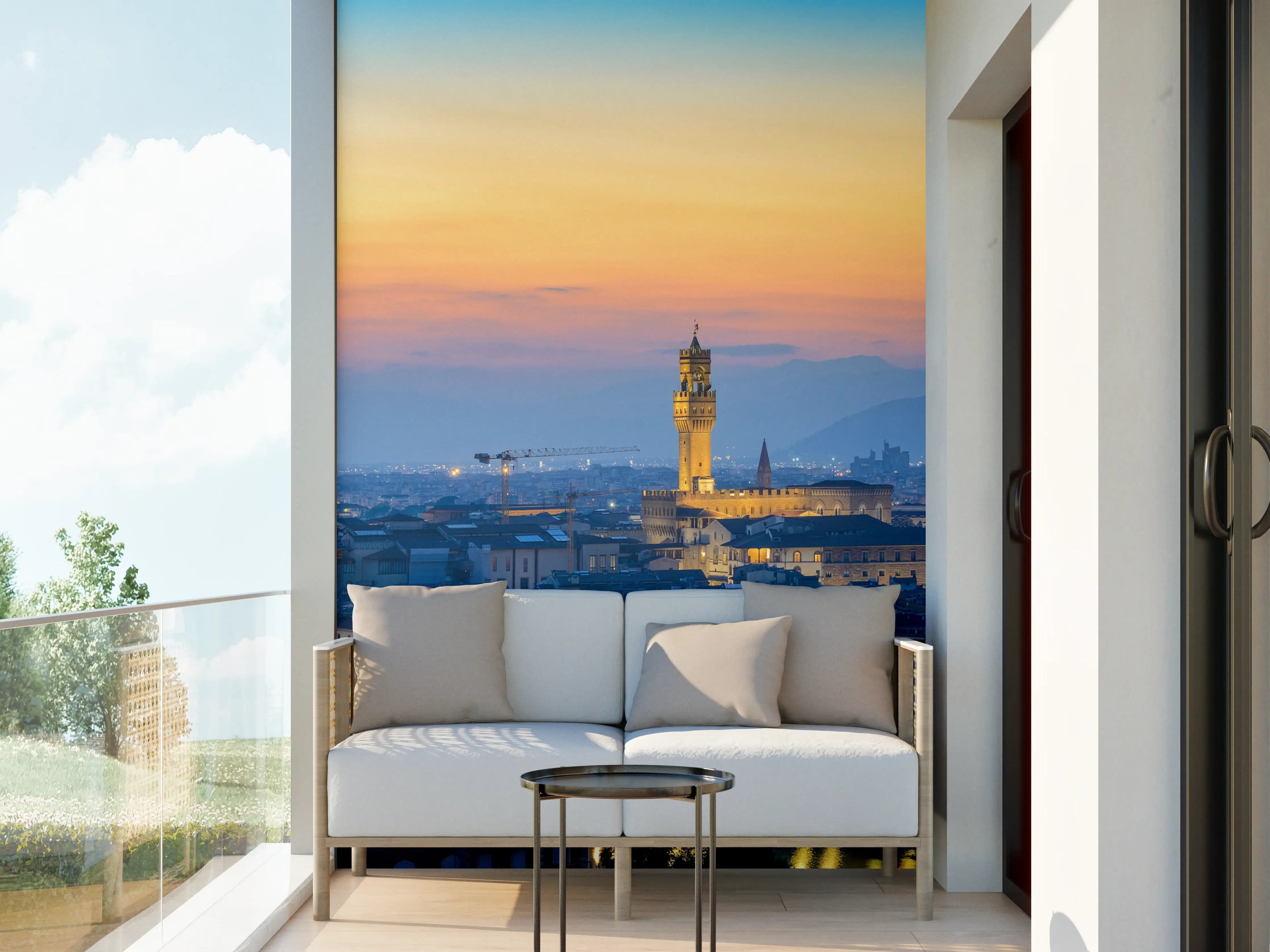 Wandverkleidung außen - Florenz Skyline im Sonnenuntergang