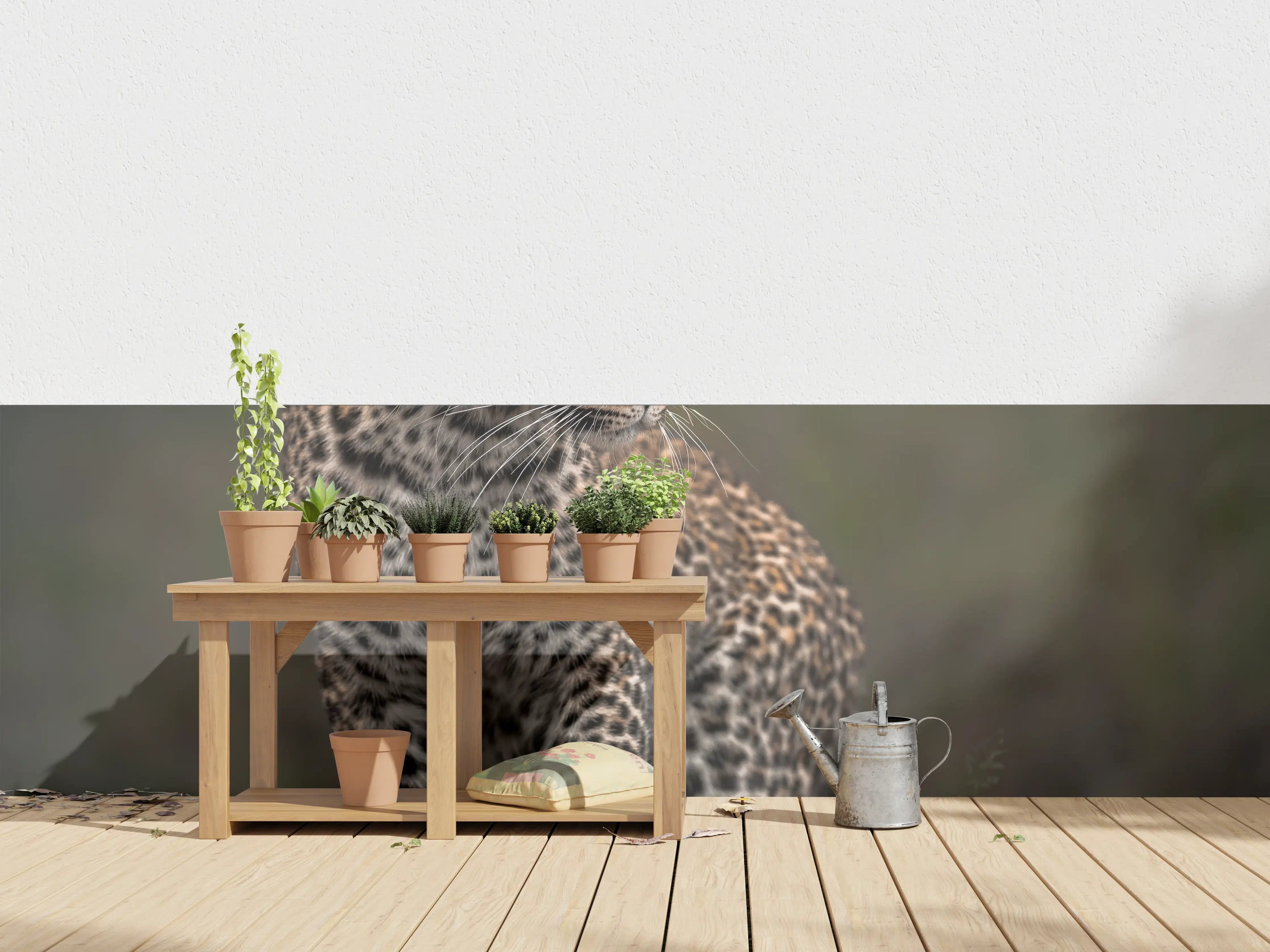 Wandverkleidung außen - Fokussierter Leopard - Savanne