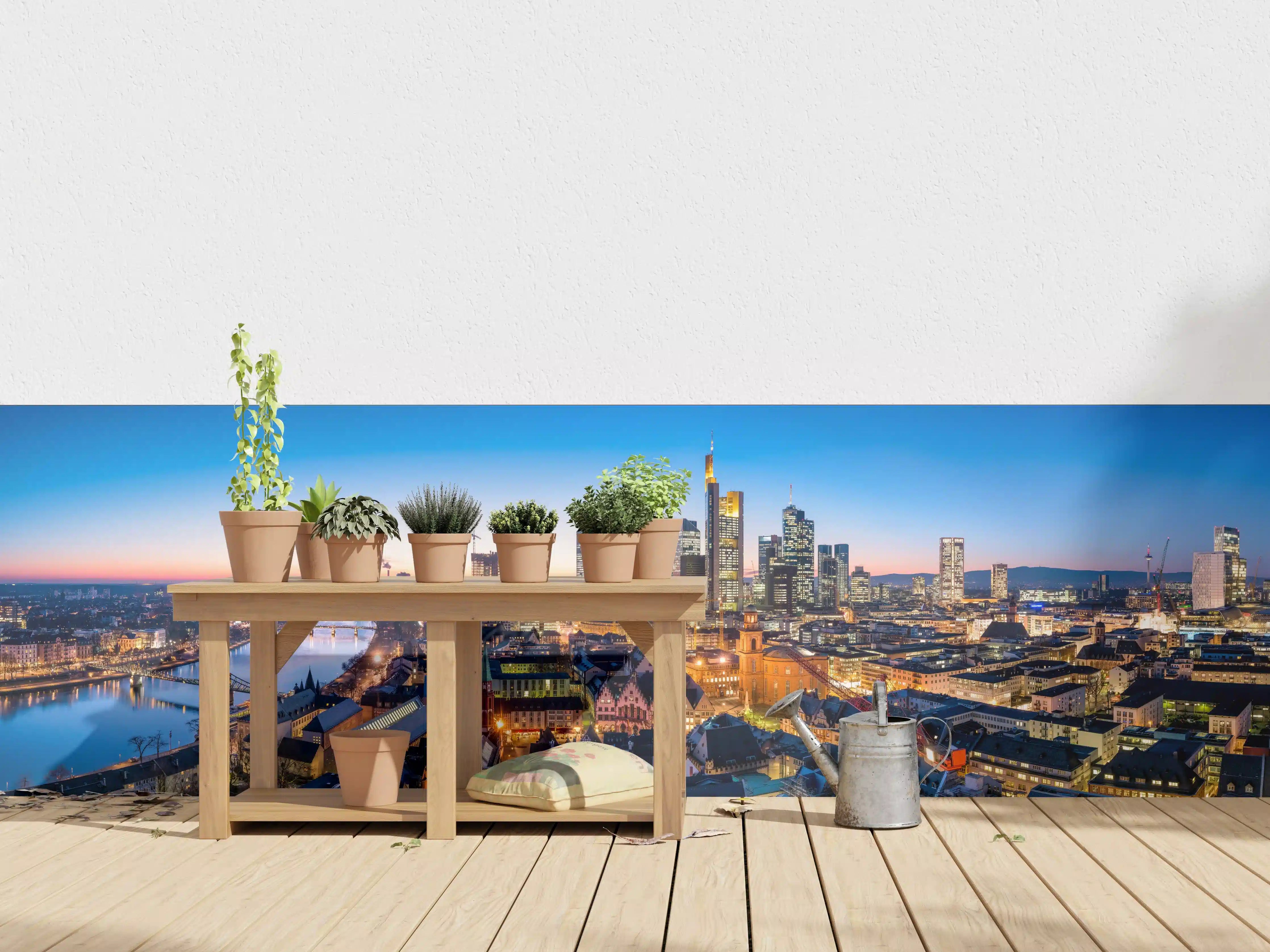 Wandverkleidung außen - Frankfurt Skyline Dämmerung 2