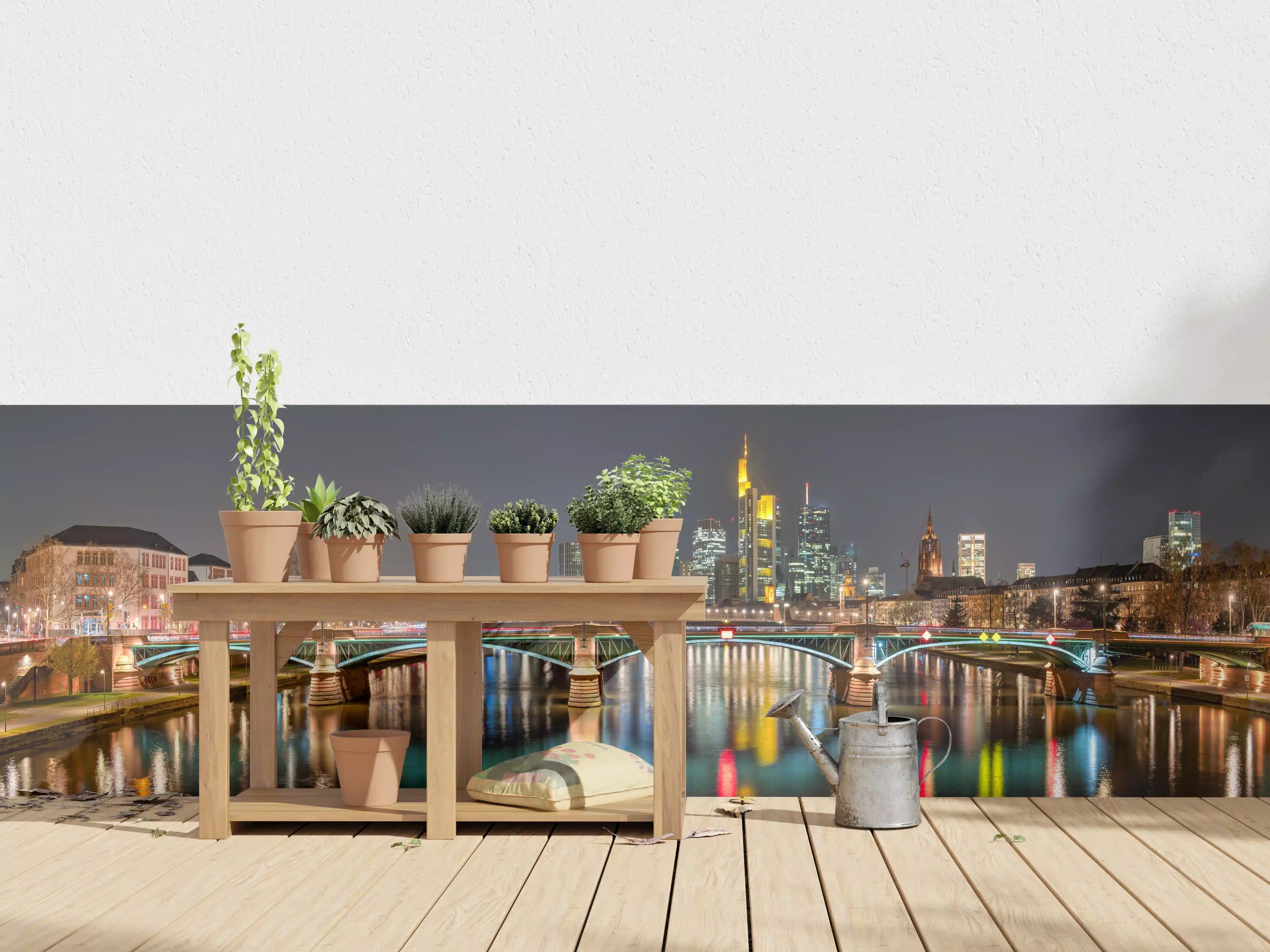 Wandverkleidung außen - Frankfurt Skyline bei Nacht