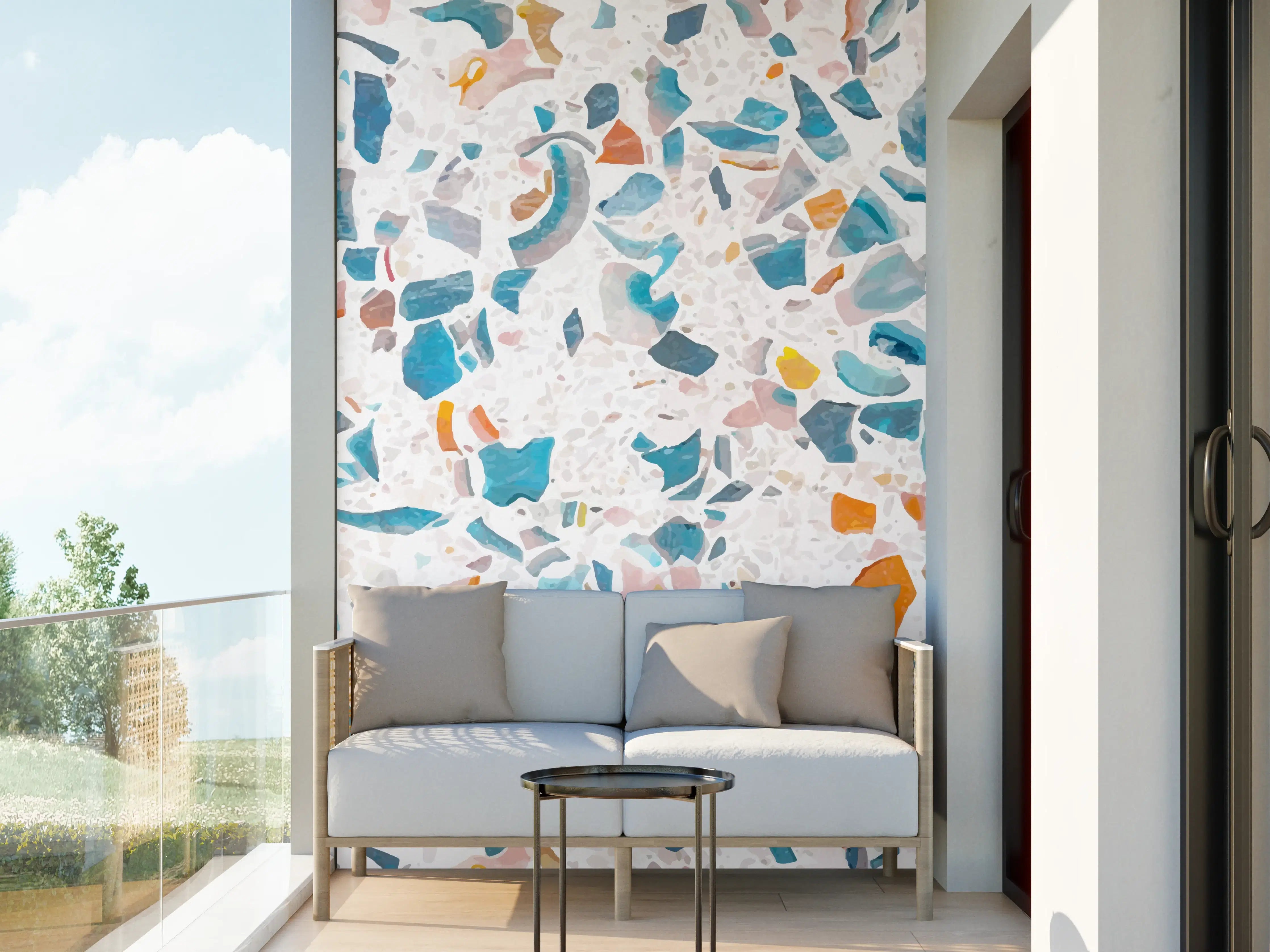 Wandverkleidung außen - Frisches Terrazzo-Design Bunt
