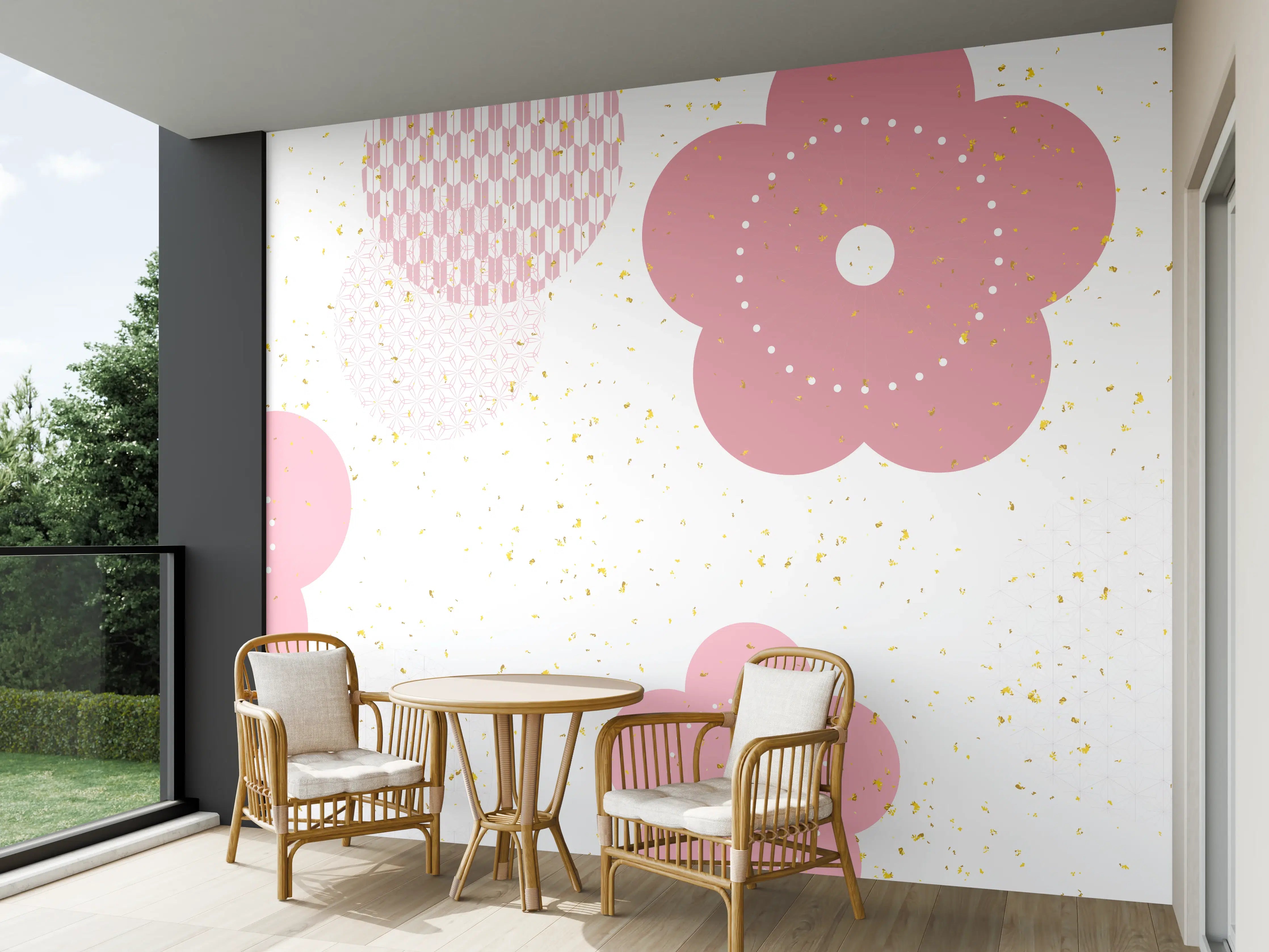 Wandverkleidung außen - Frühlingshaftes Kirschblüten-Design