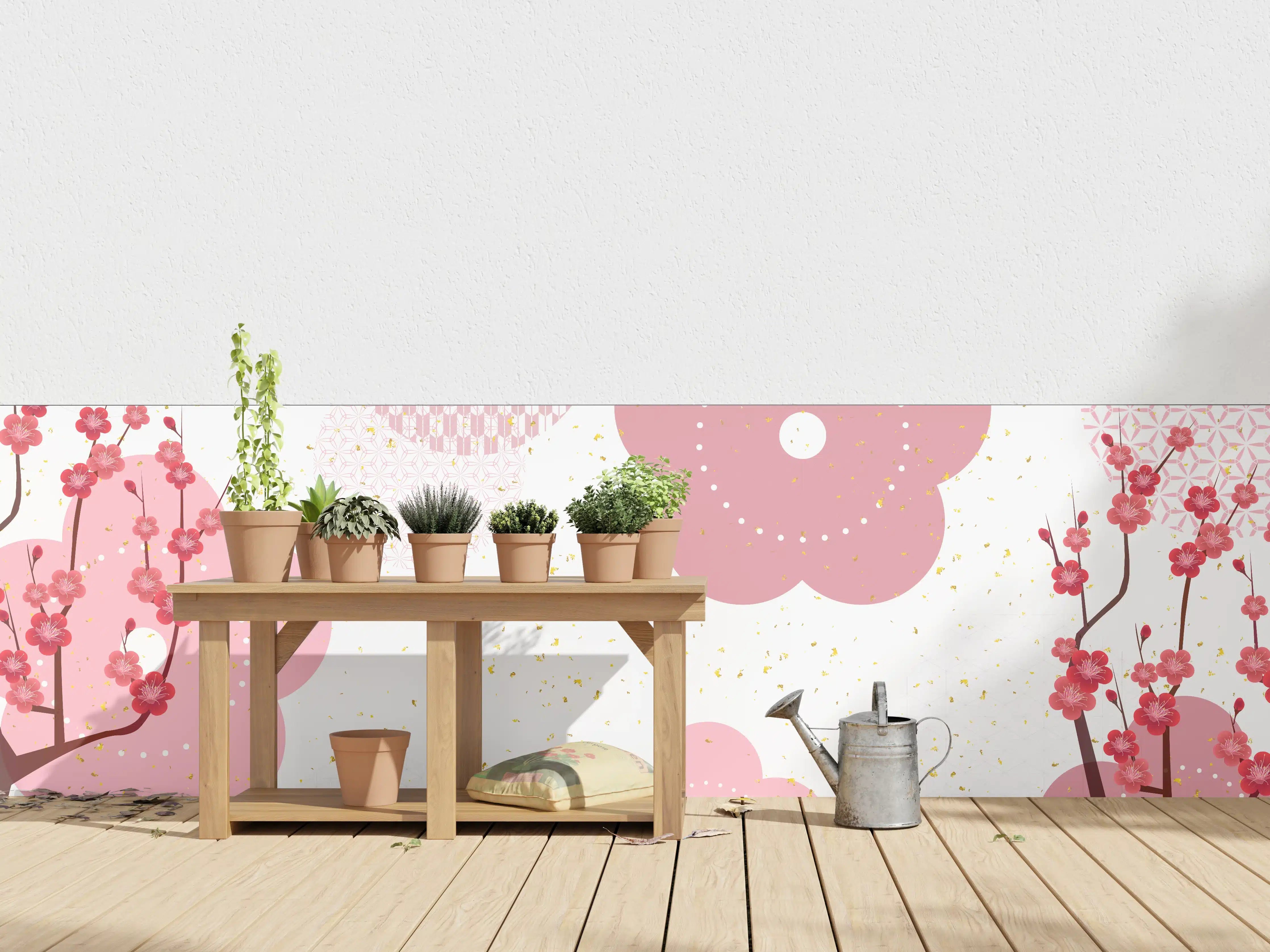 Wandverkleidung außen - Frühlingshaftes Kirschblüten-Design