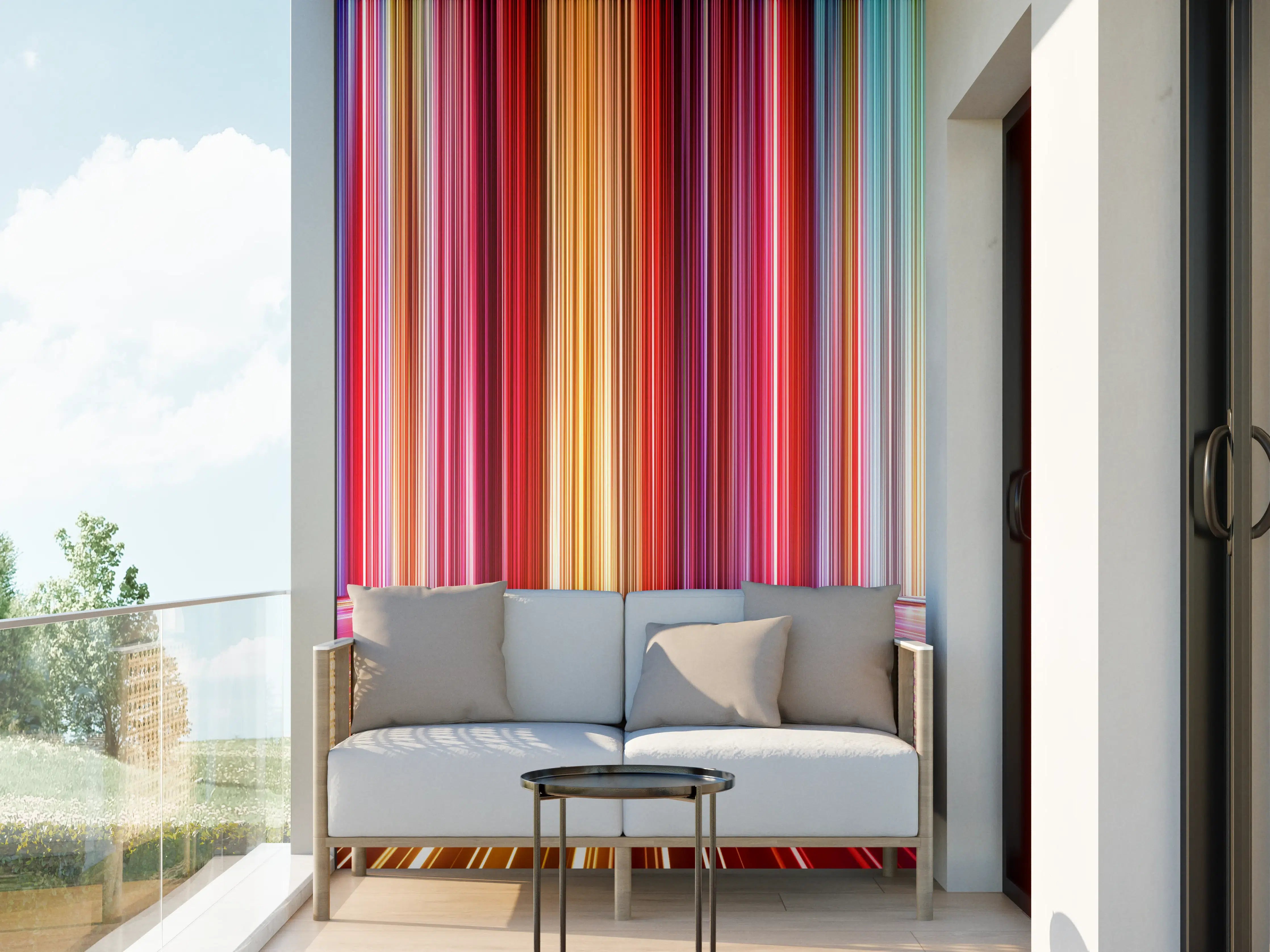 Wandverkleidung außen - Futuristische Farben - 3D Render