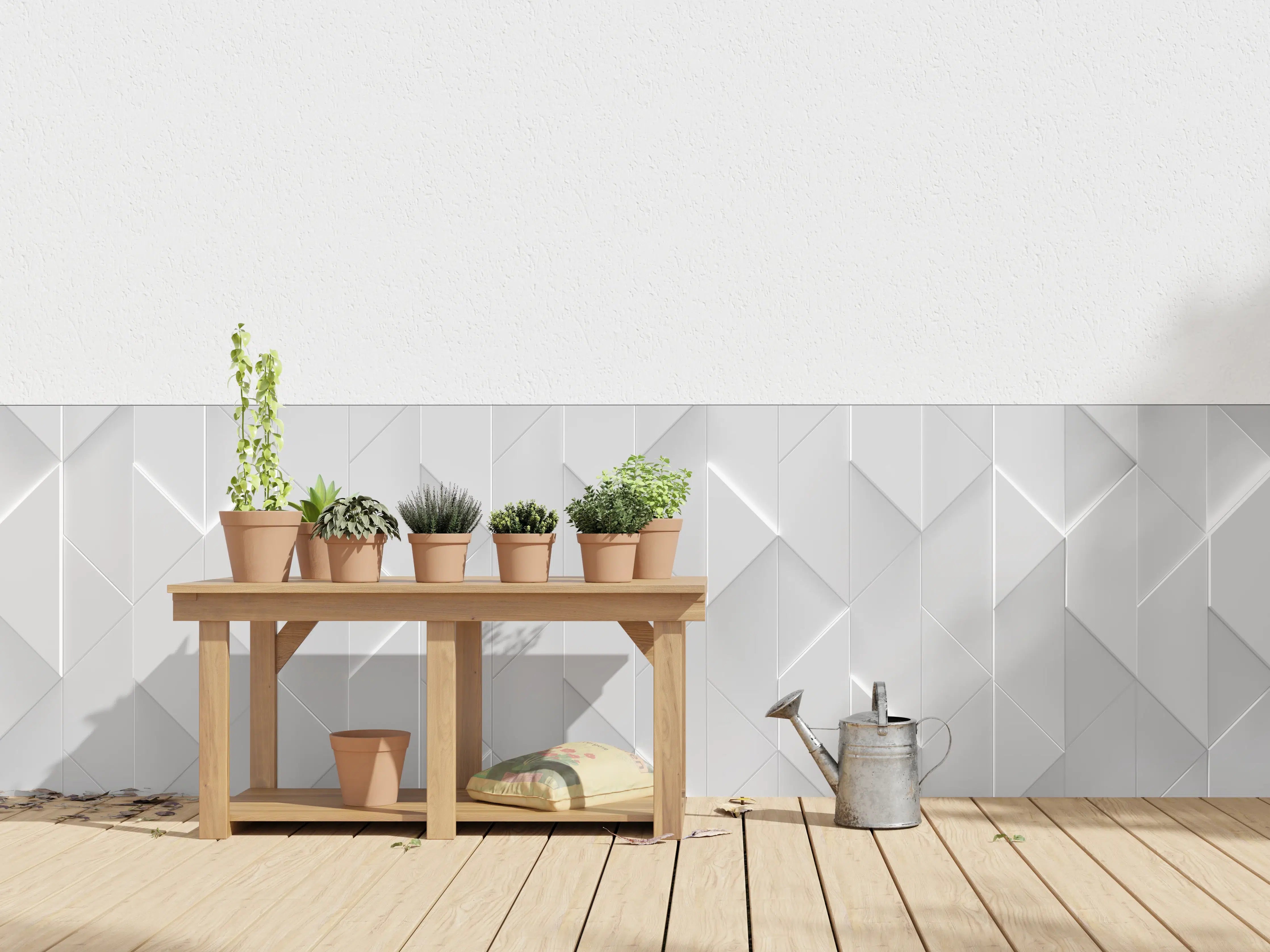Wandverkleidung außen - Futuristischer Weiß Grau Zigzag