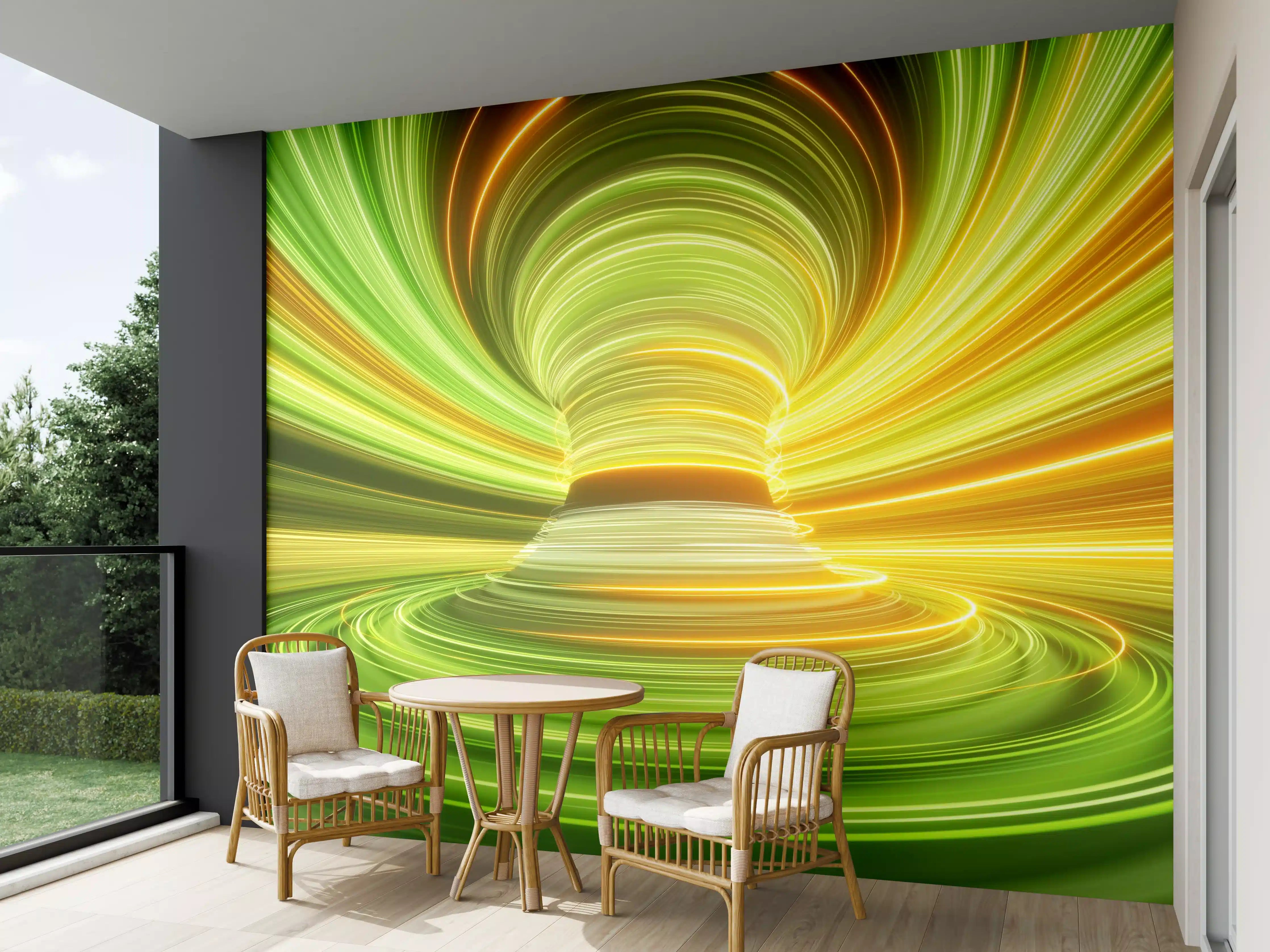 Wandverkleidung außen - Futuristisches Muster - Neon