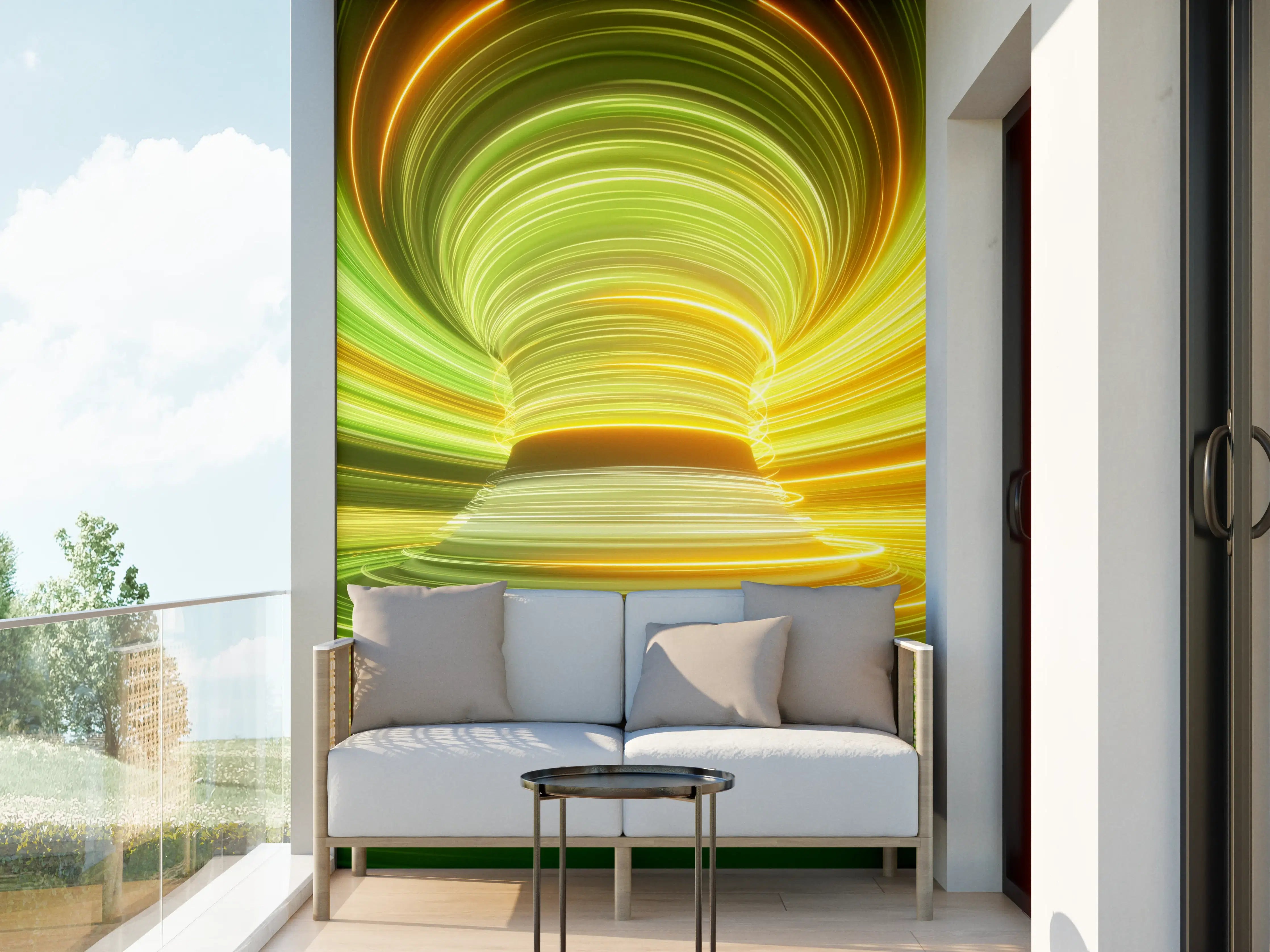 Wandverkleidung außen - Futuristisches Muster - Neon